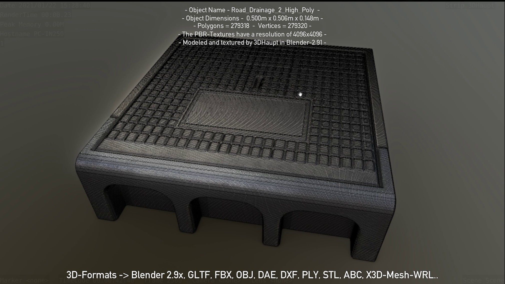 Road Drainage 2 High Poly Version 3D model_123