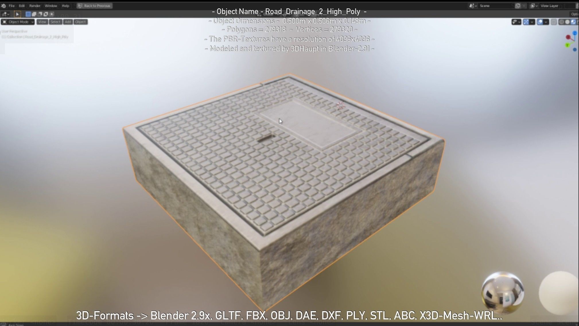 Road Drainage 2 High Poly Version 3D model_36