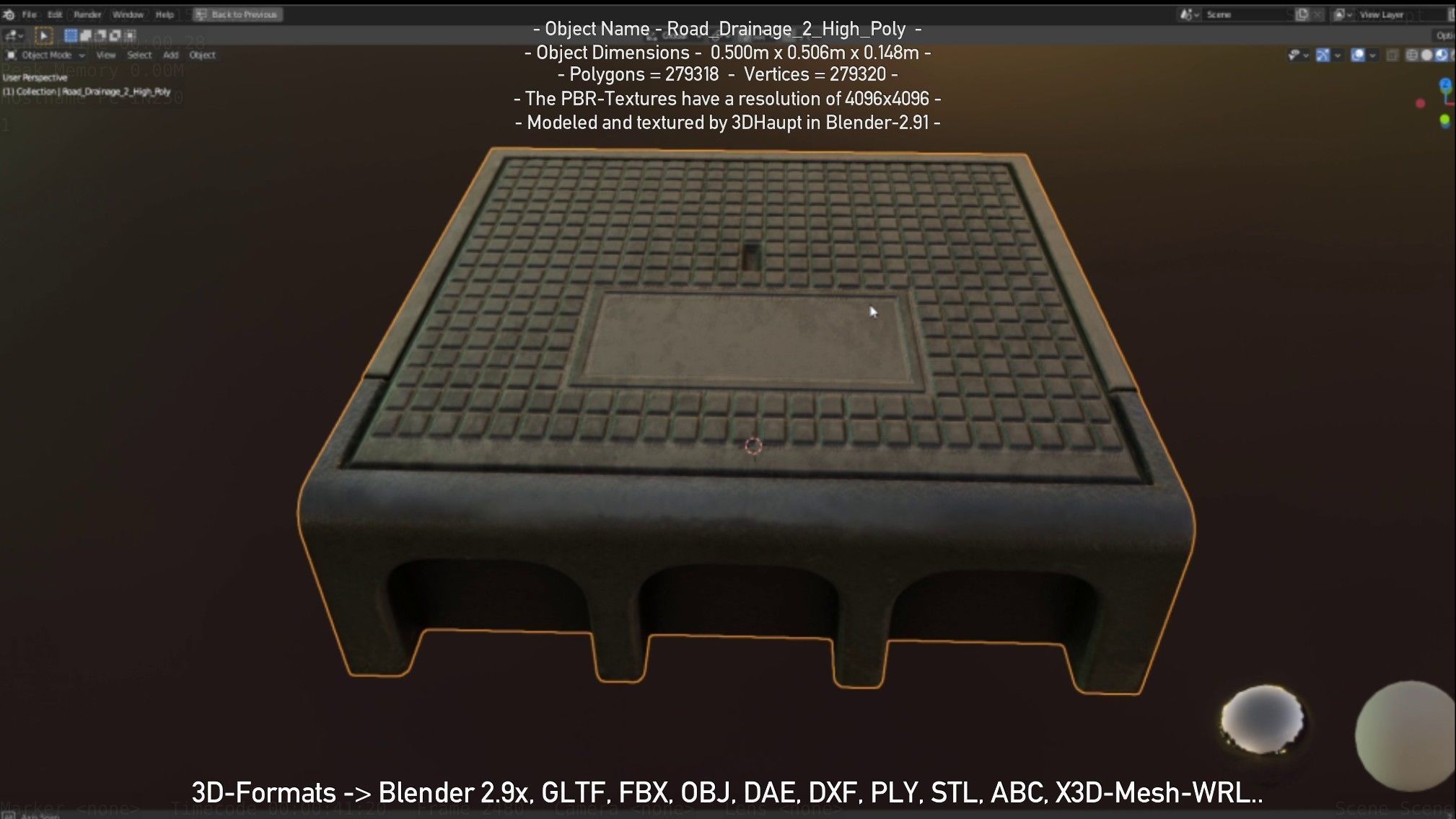 Road Drainage 2 High Poly Version 3D model_43