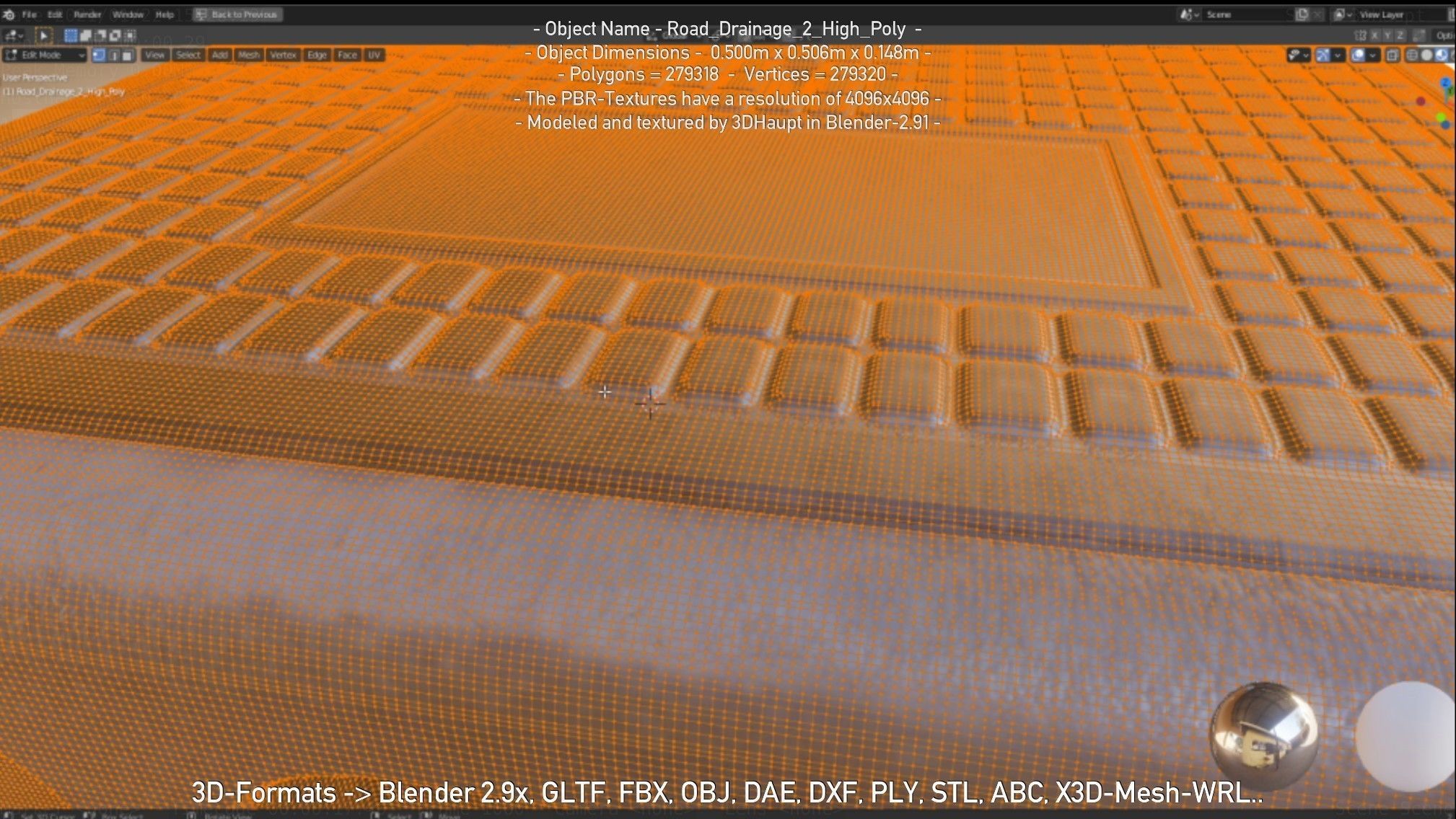 Road Drainage 2 High Poly Version 3D model_3