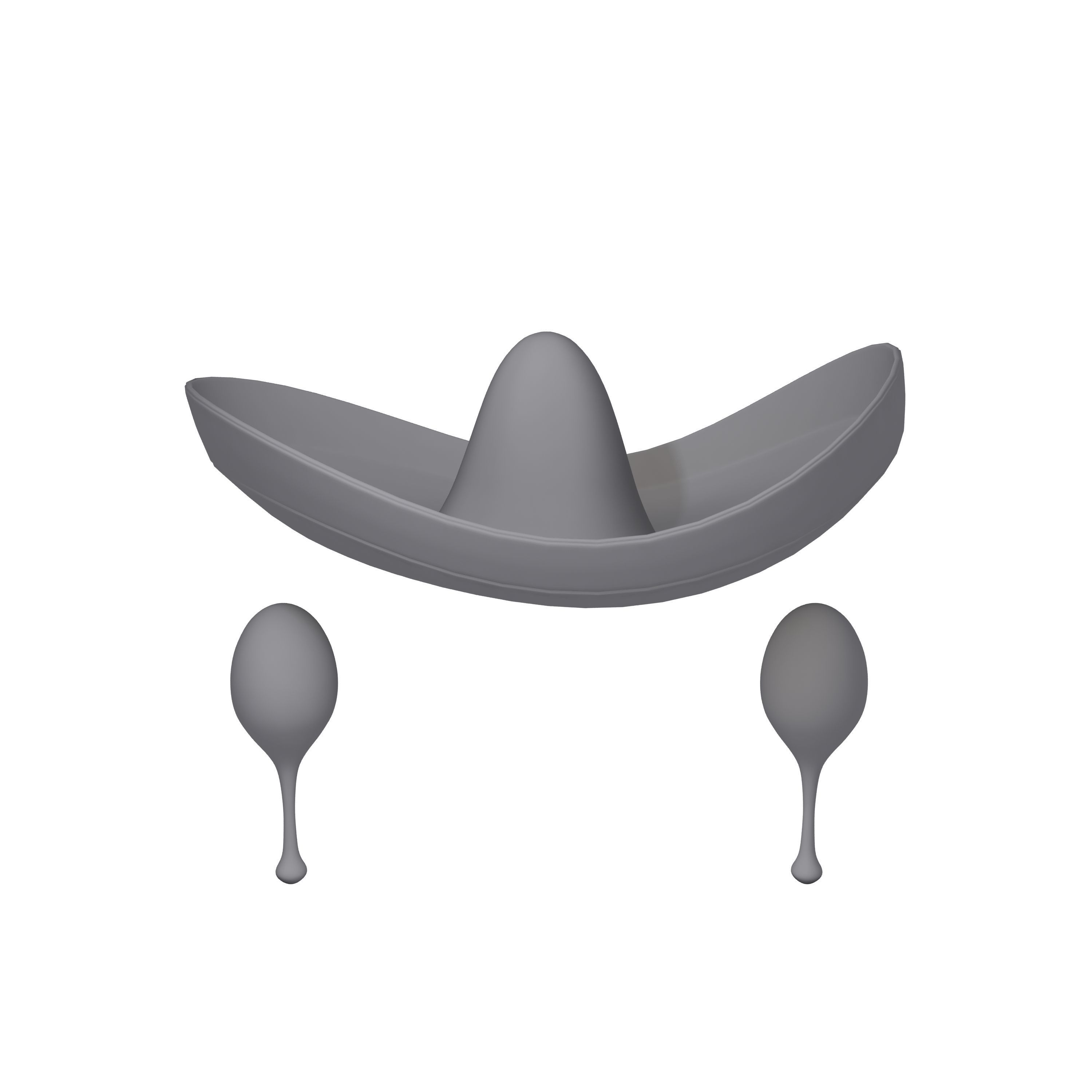 Sombrero And Maracas Cartoon 3D model_8
