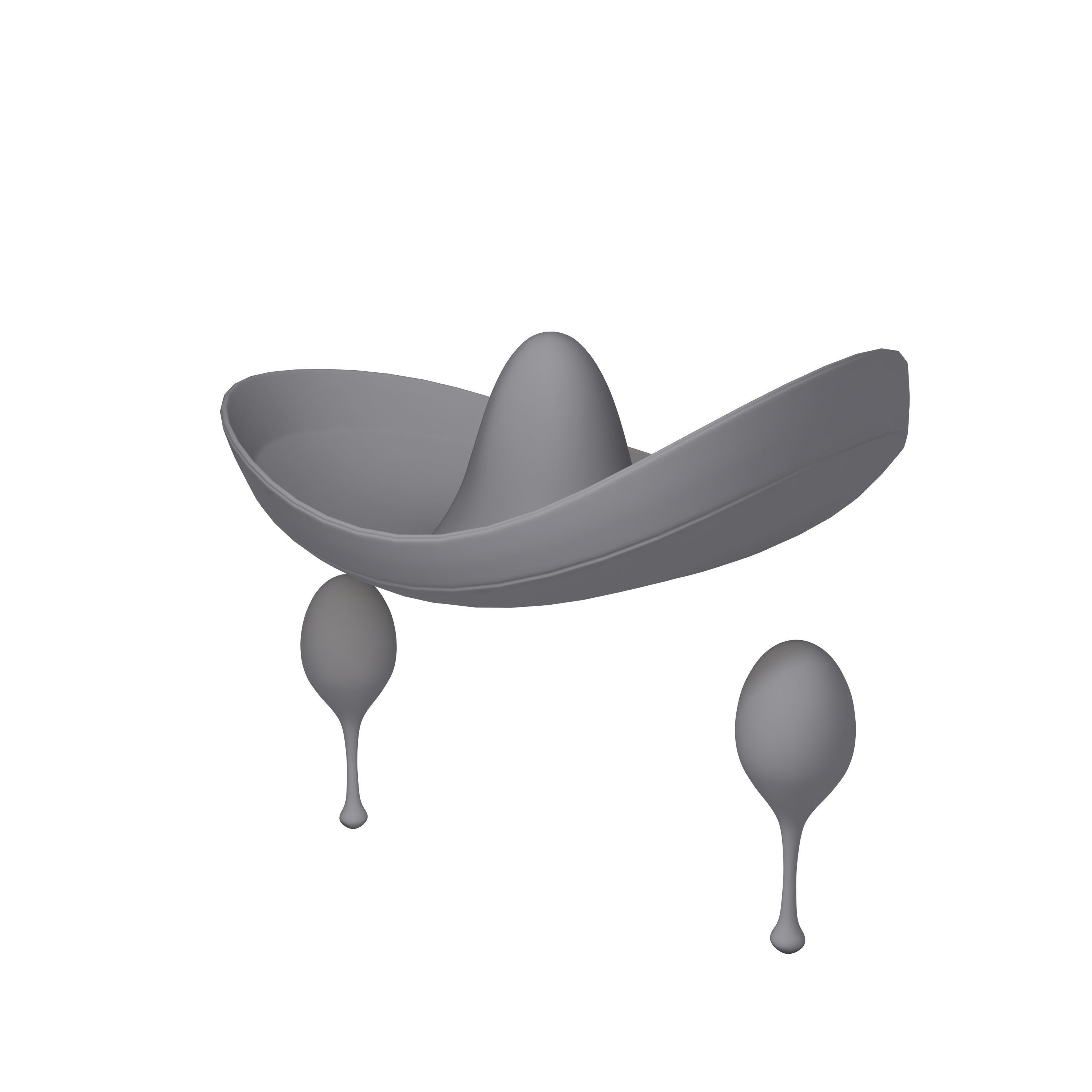 Sombrero And Maracas Cartoon 3D model_11