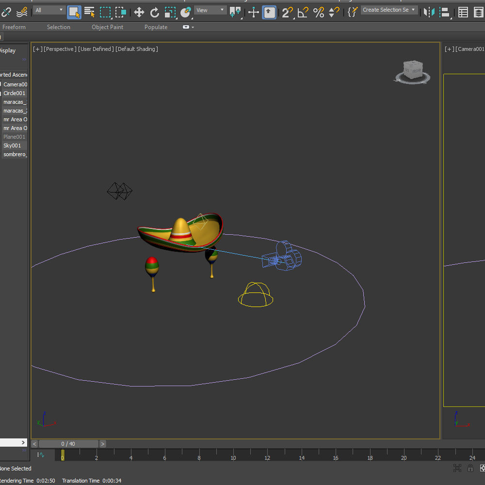 Sombrero And Maracas Cartoon 3D model_14