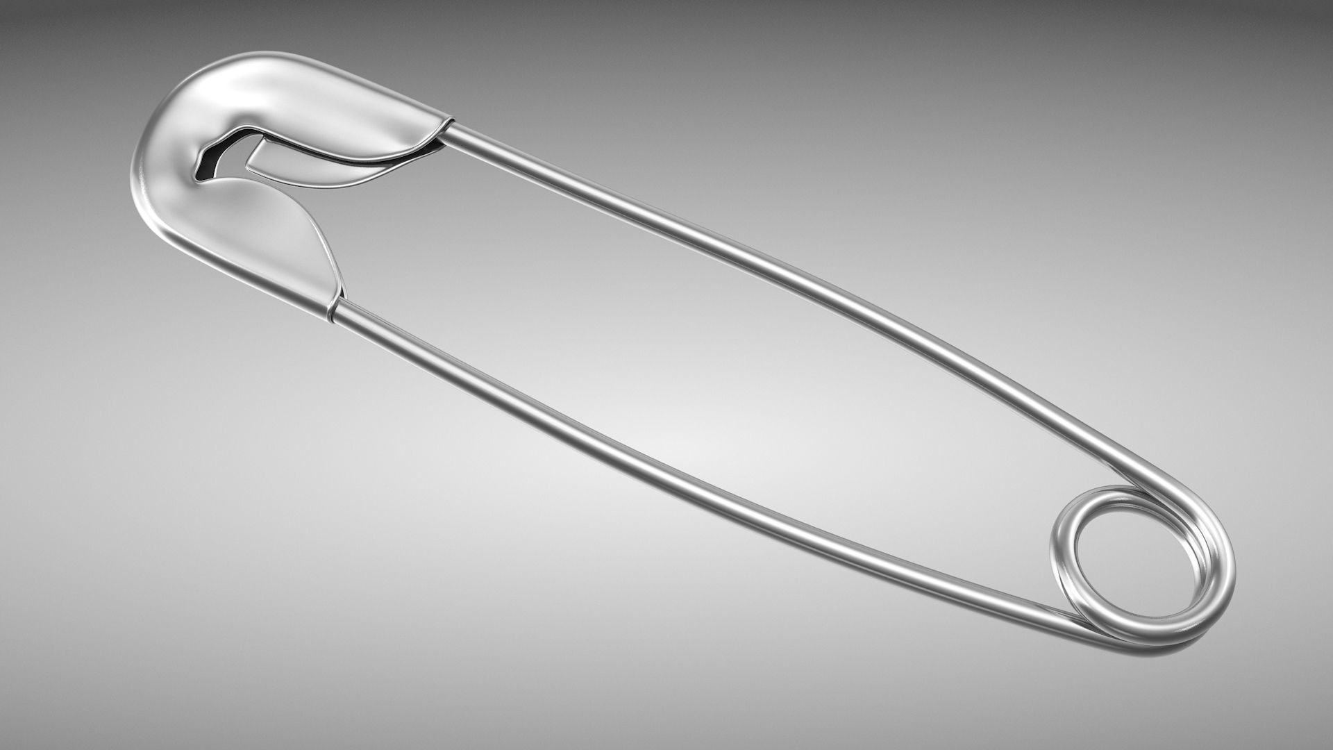 Safety Pin Low-poly 3D model_2