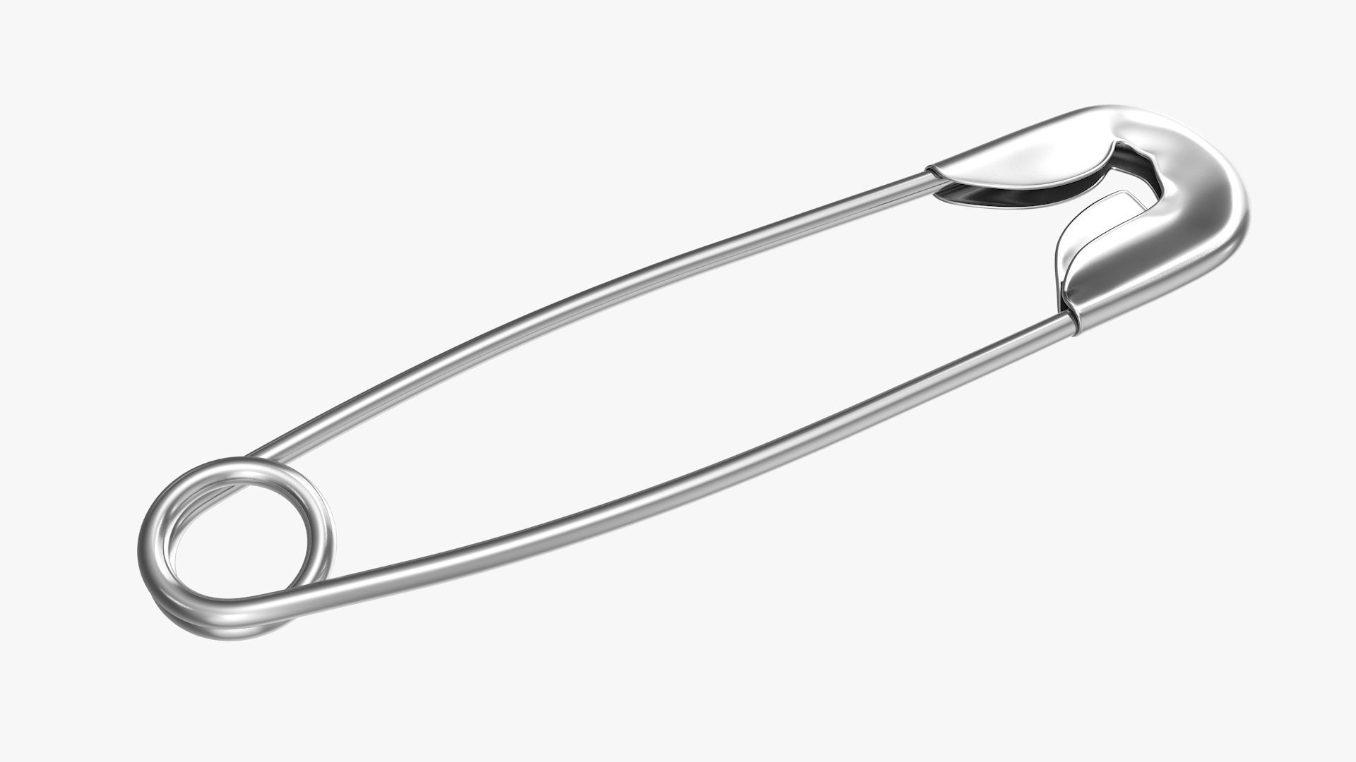 Safety Pin Low-poly 3D model_5