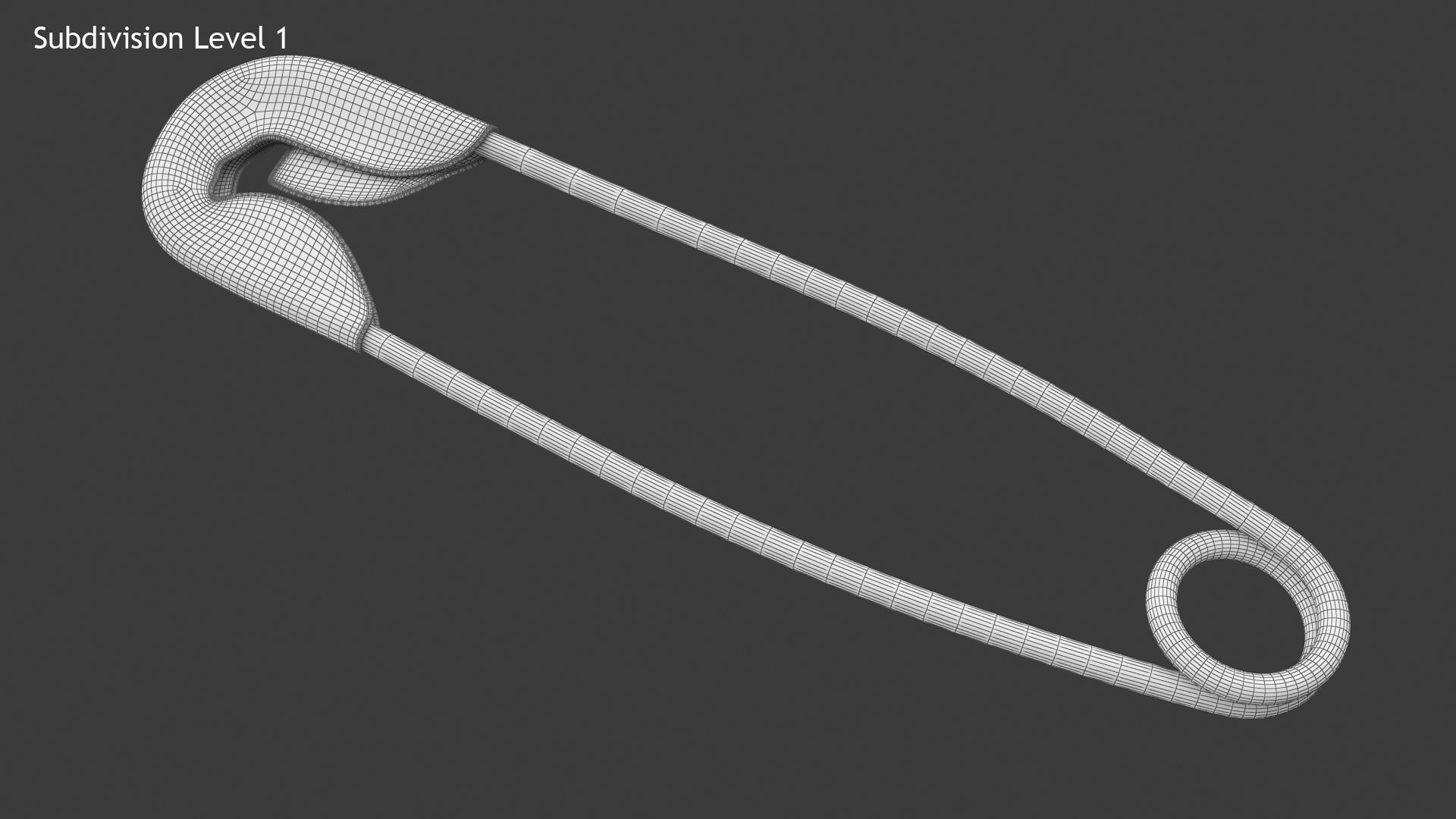 Safety Pin Low-poly 3D model_10