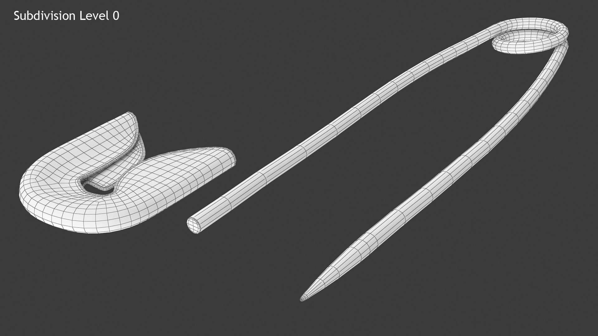 Safety Pin Low-poly 3D model_11