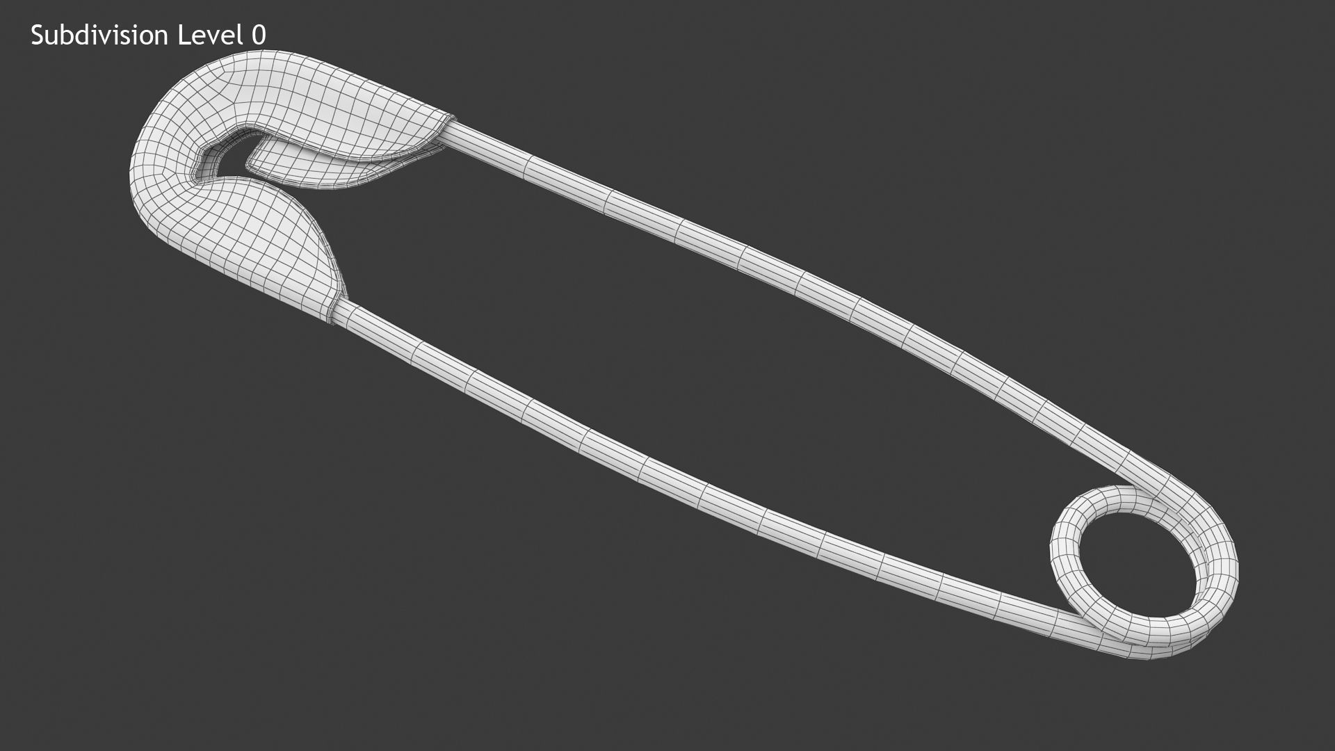 Safety Pin Low-poly 3D model_9