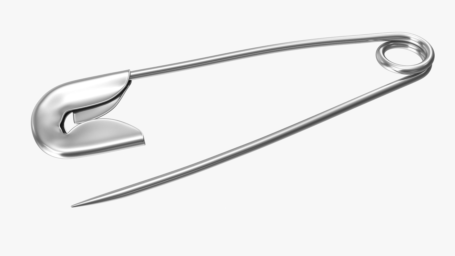 Safety Pin Low-poly 3D model_7