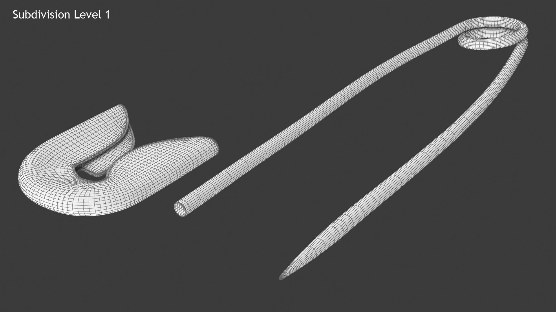 Safety Pin Low-poly 3D model_12