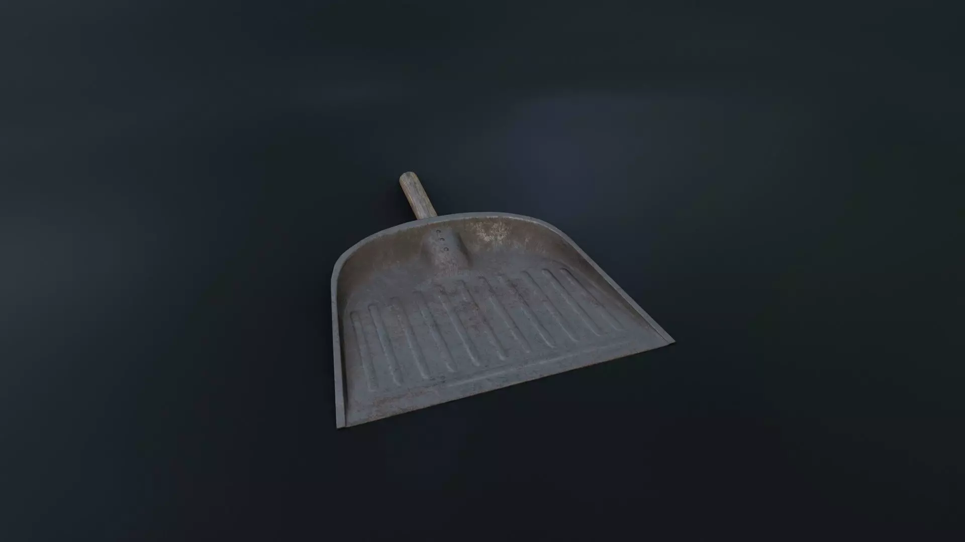 Old Dirty Dustpan Low-poly 3D model_0