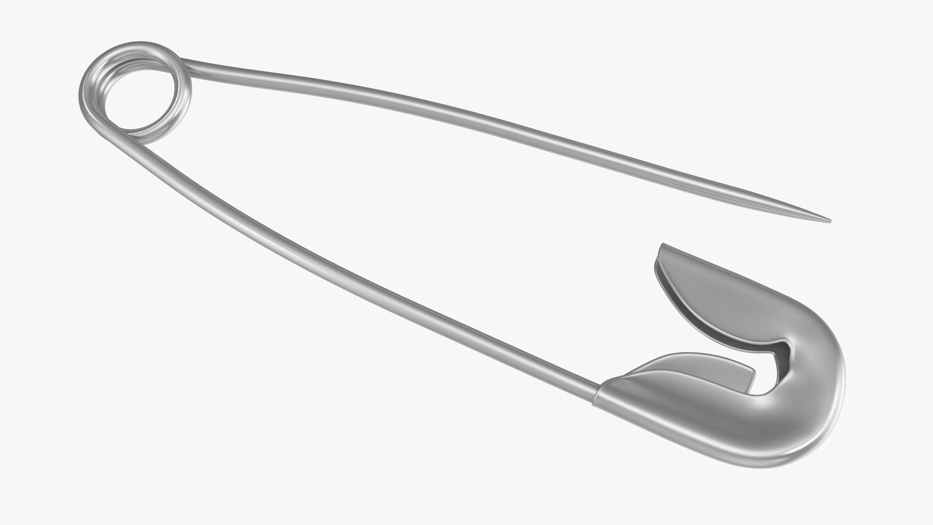Safety Pin Open Low-poly 3D model_4