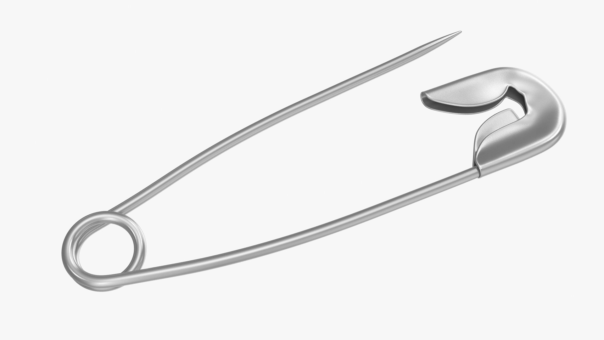 Safety Pin Open Low-poly 3D model_5