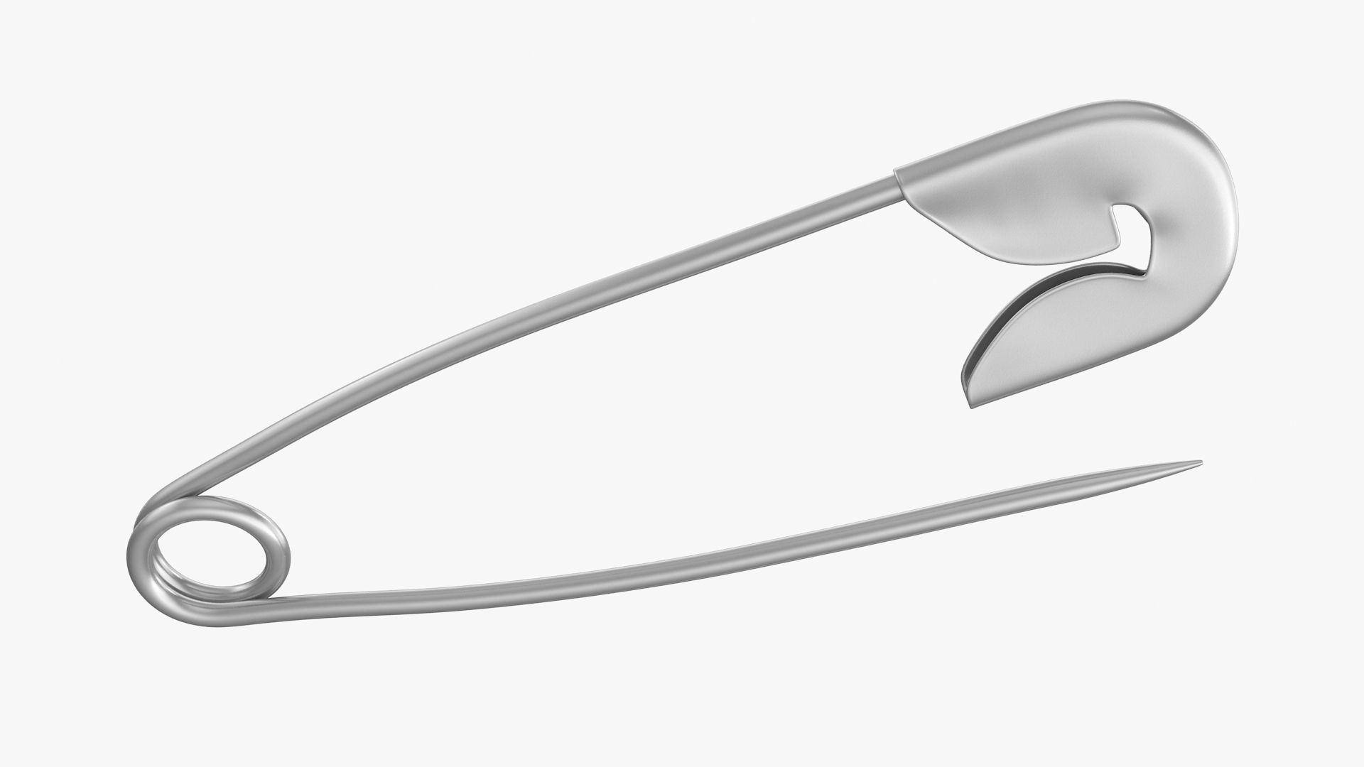 Safety Pin Open Low-poly 3D model_6