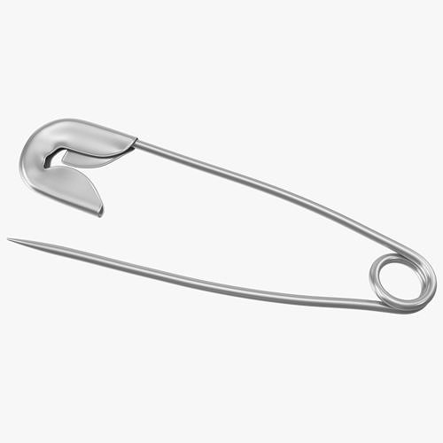 Safety Pin Open Low-poly 3D model