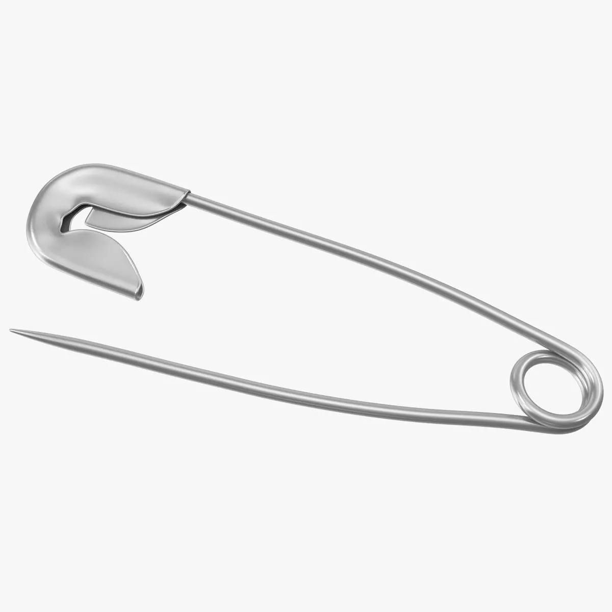 Safety Pin Open Low-poly 3D model_0