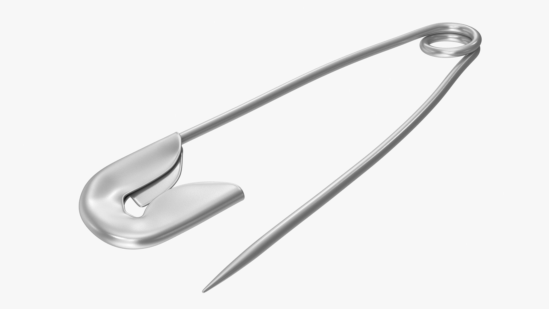 Safety Pin Open Low-poly 3D model_3