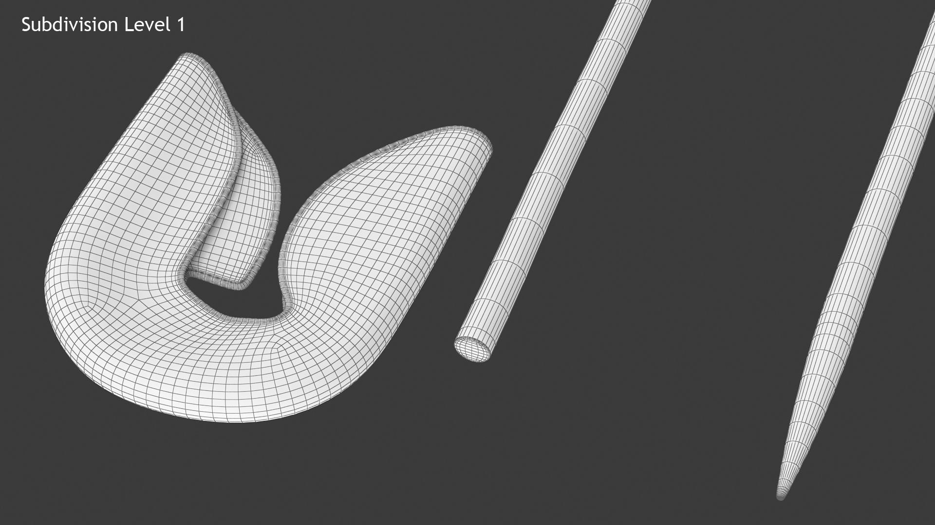 Safety Pin Open Low-poly 3D model_14