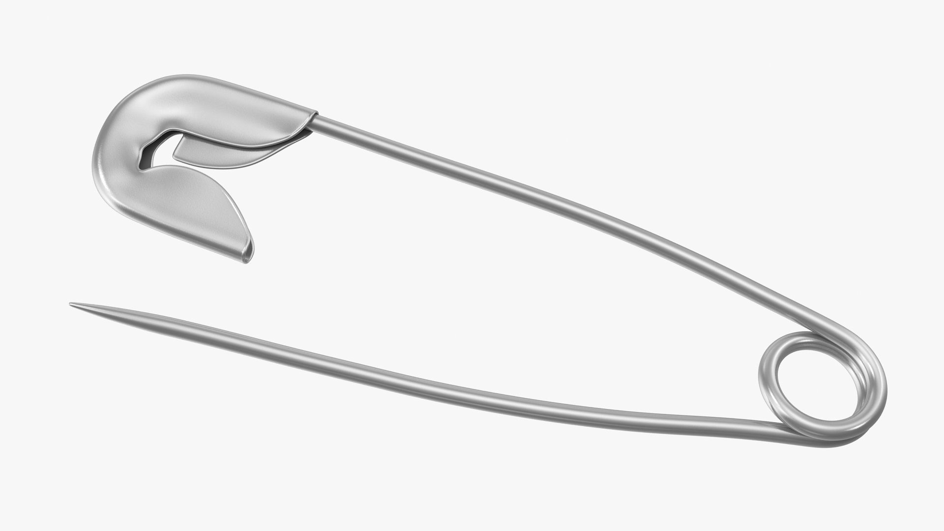 Safety Pin Open Low-poly 3D model_1