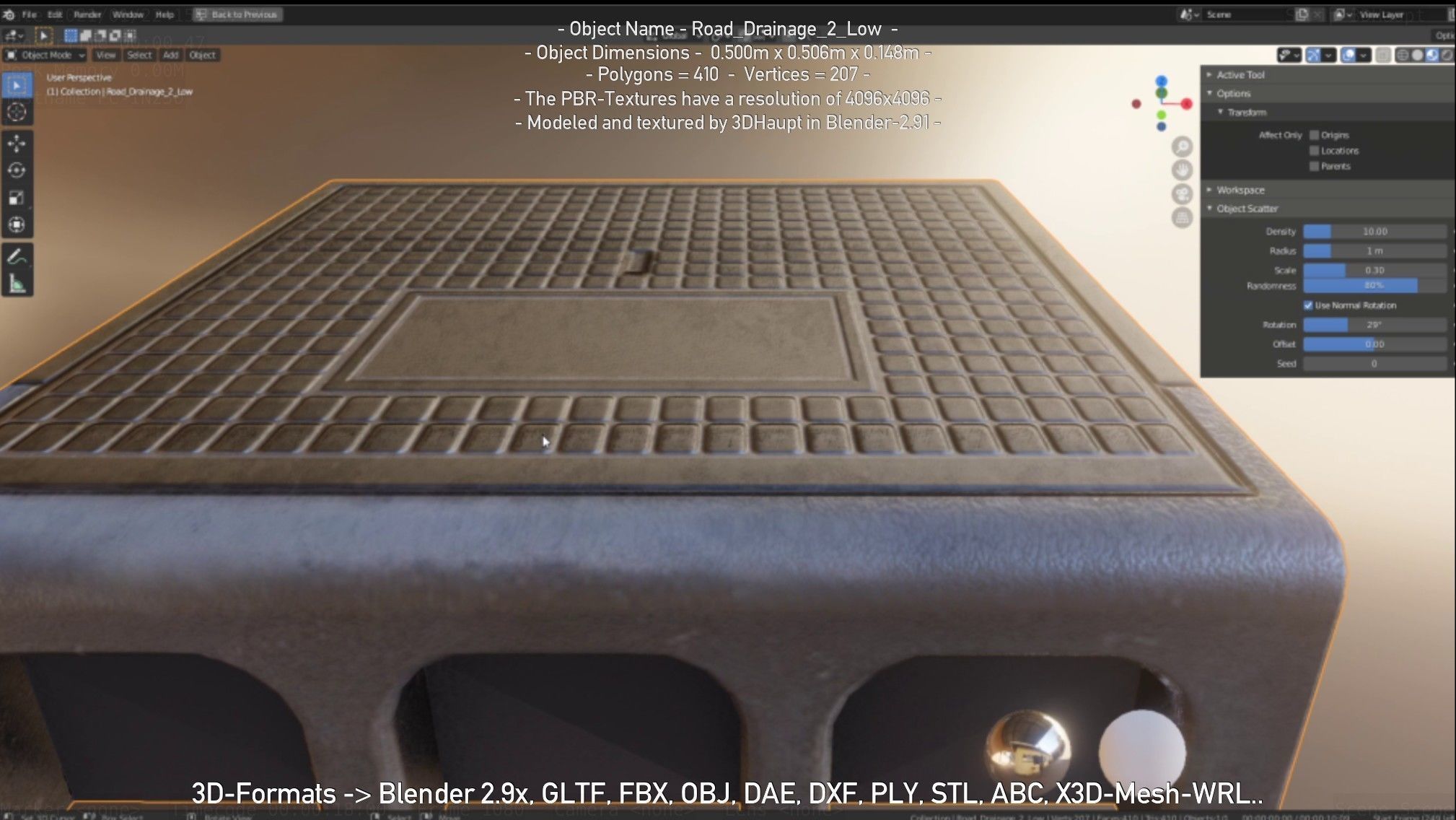 Road Drainage 2 Low Poly Version Low-poly 3D model_86