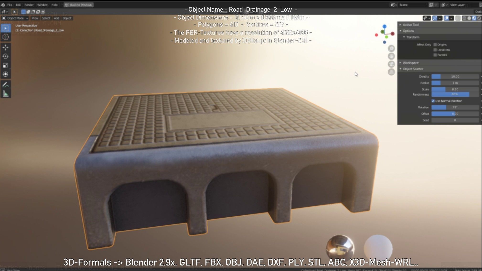 Road Drainage 2 Low Poly Version Low-poly 3D model_57