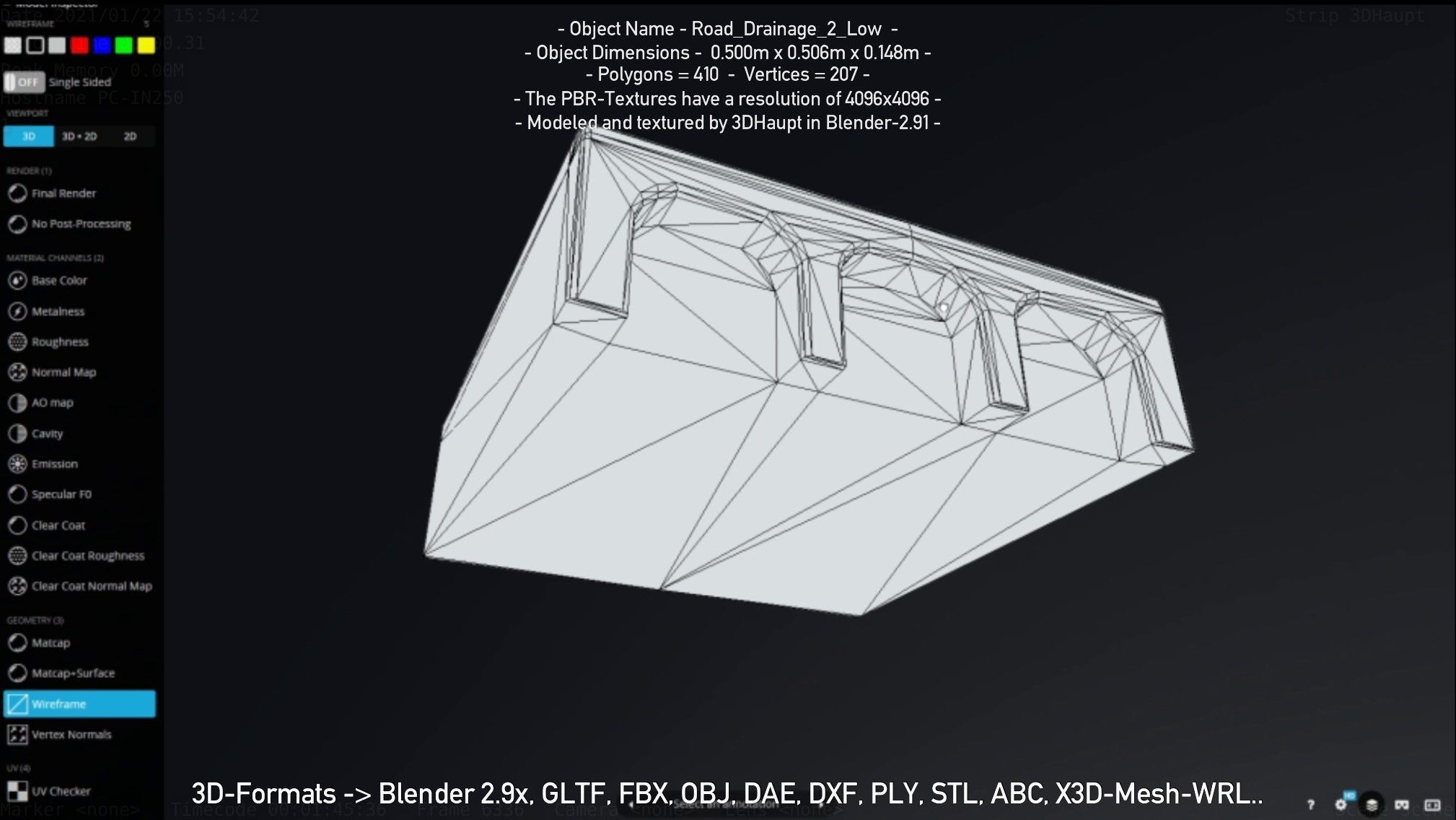 Road Drainage 2 Low Poly Version Low-poly 3D model_39