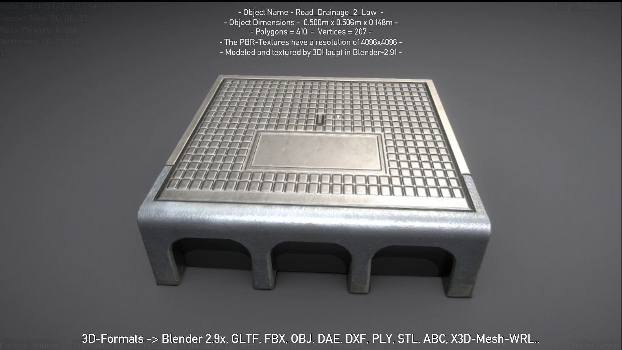 Road Drainage 2 Low Poly Version Low-poly 3D model_29