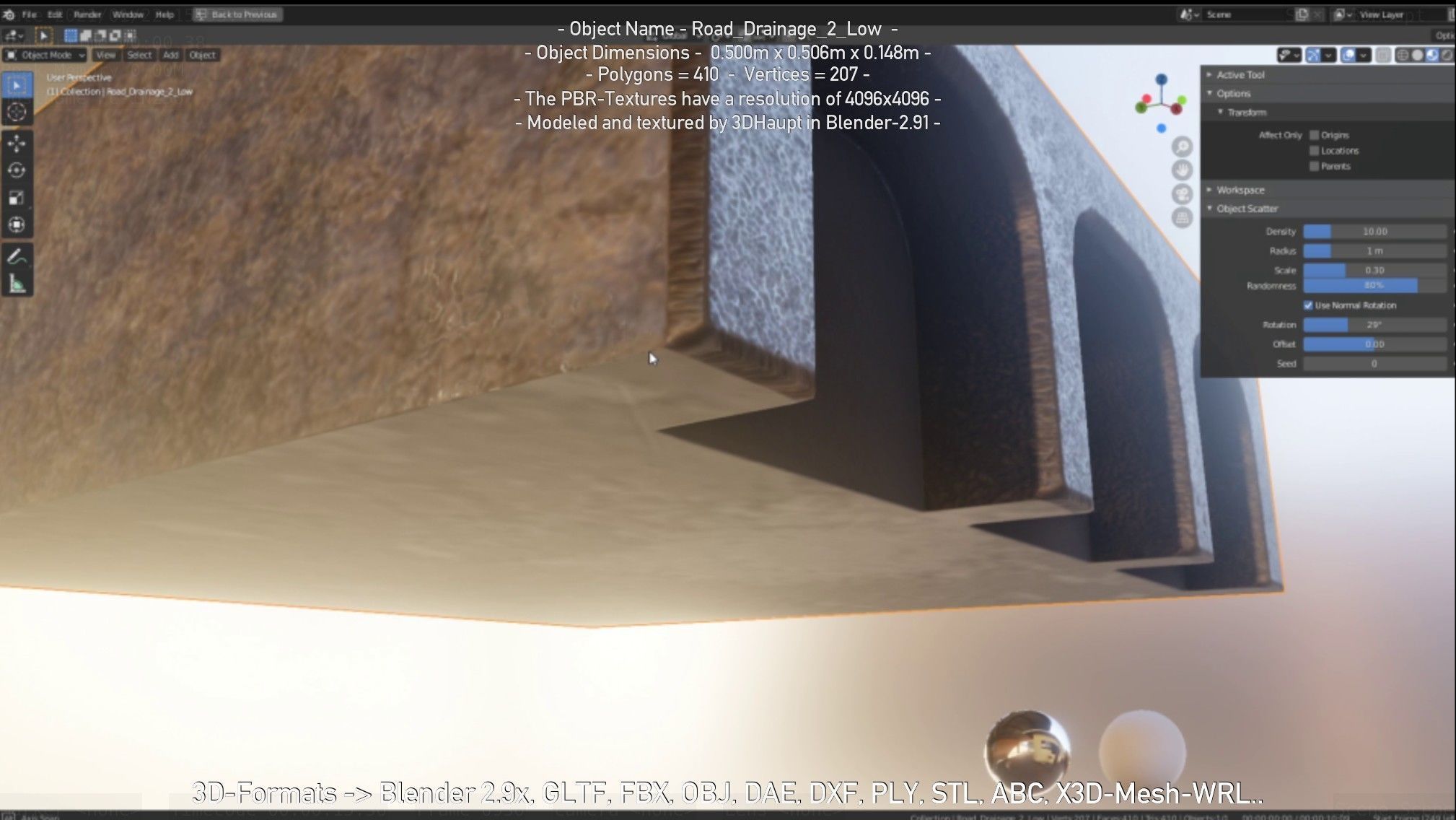 Road Drainage 2 Low Poly Version Low-poly 3D model_72