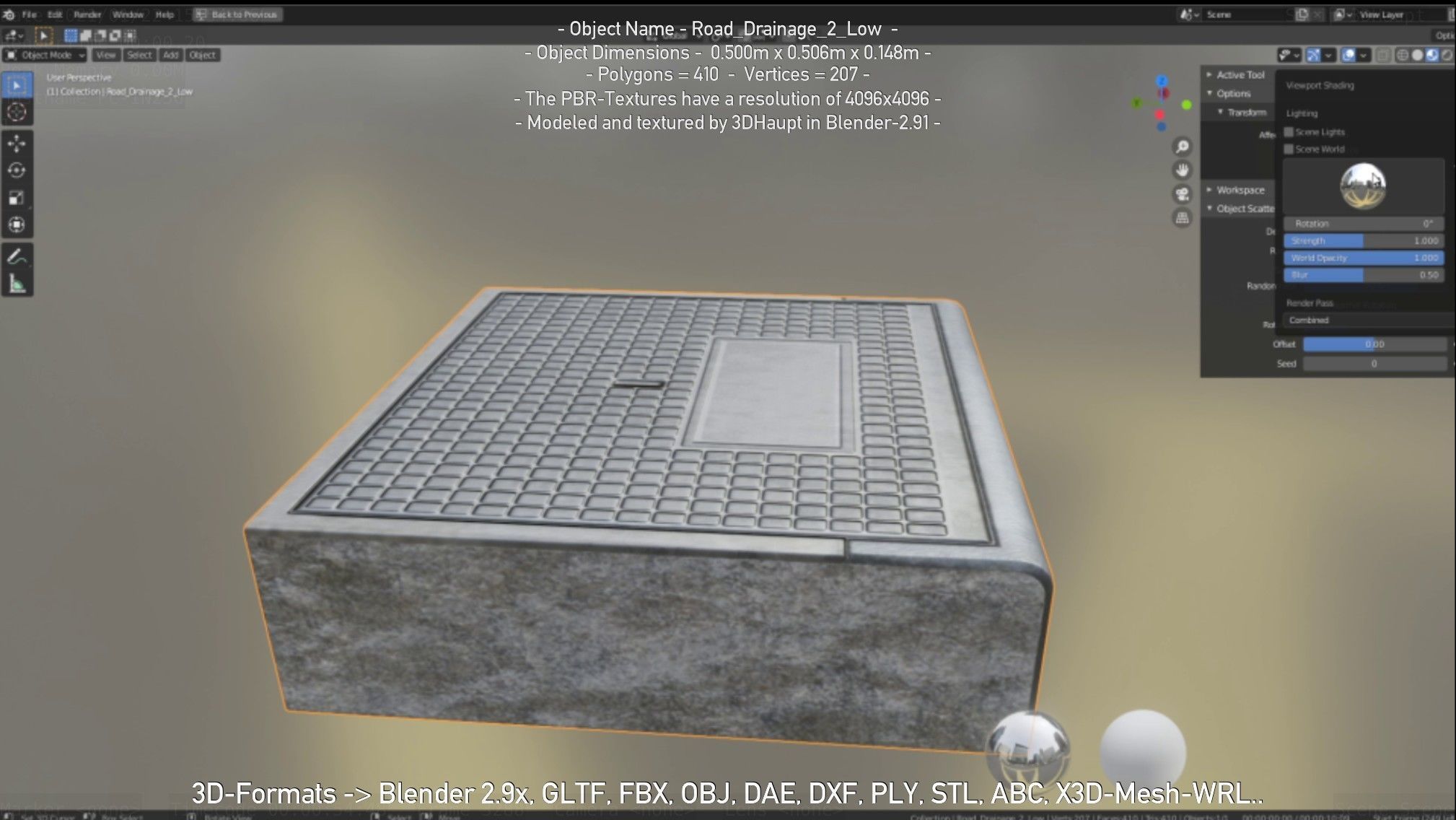 Road Drainage 2 Low Poly Version Low-poly 3D model_63