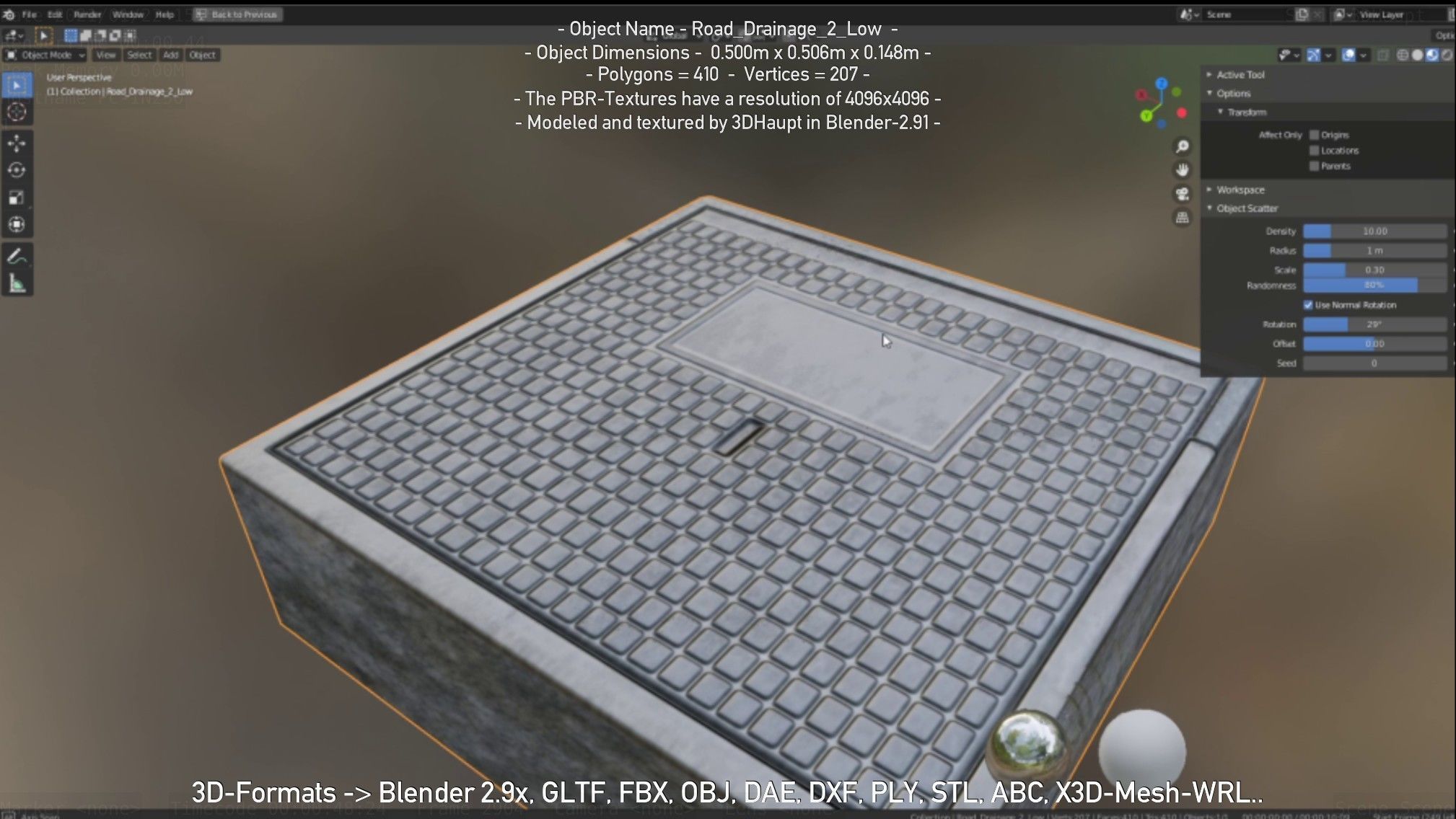 Road Drainage 2 Low Poly Version Low-poly 3D model_19