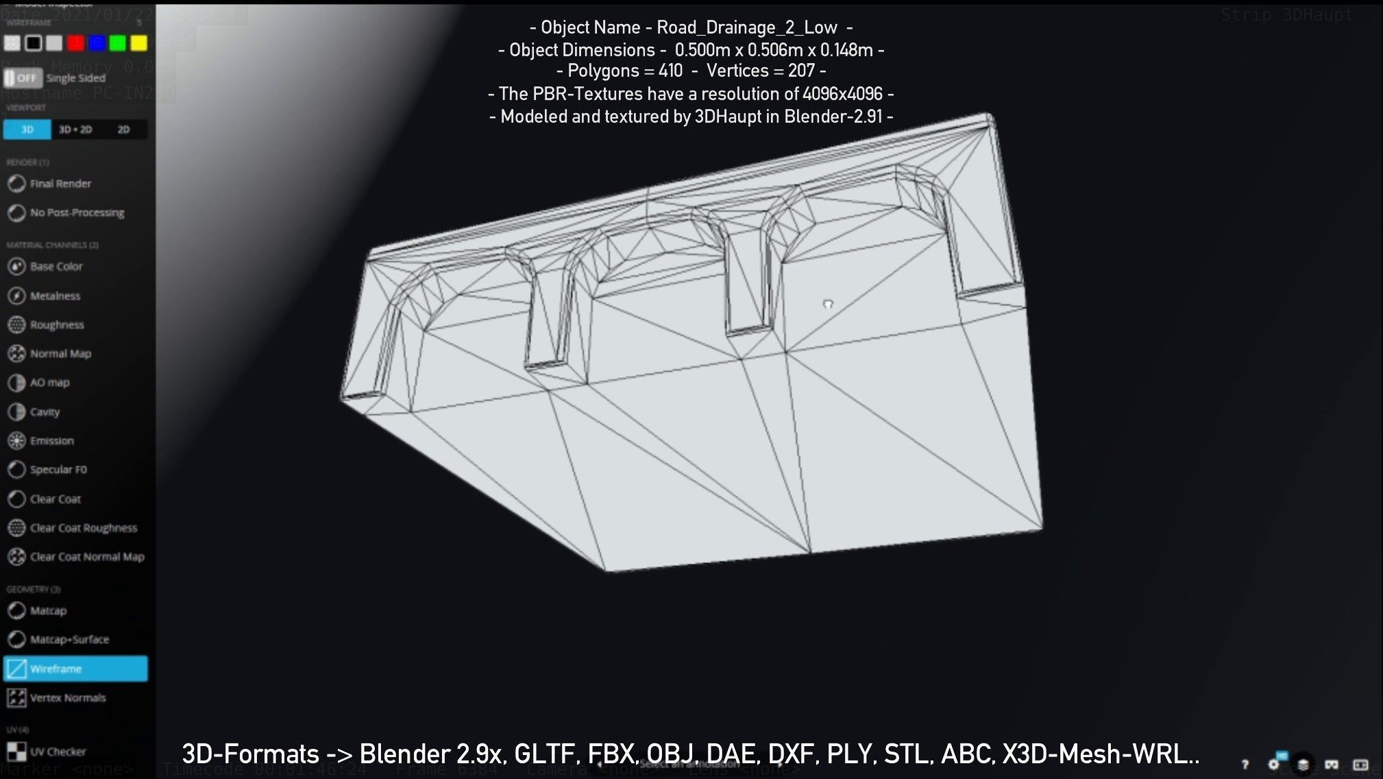 Road Drainage 2 Low Poly Version Low-poly 3D model_107