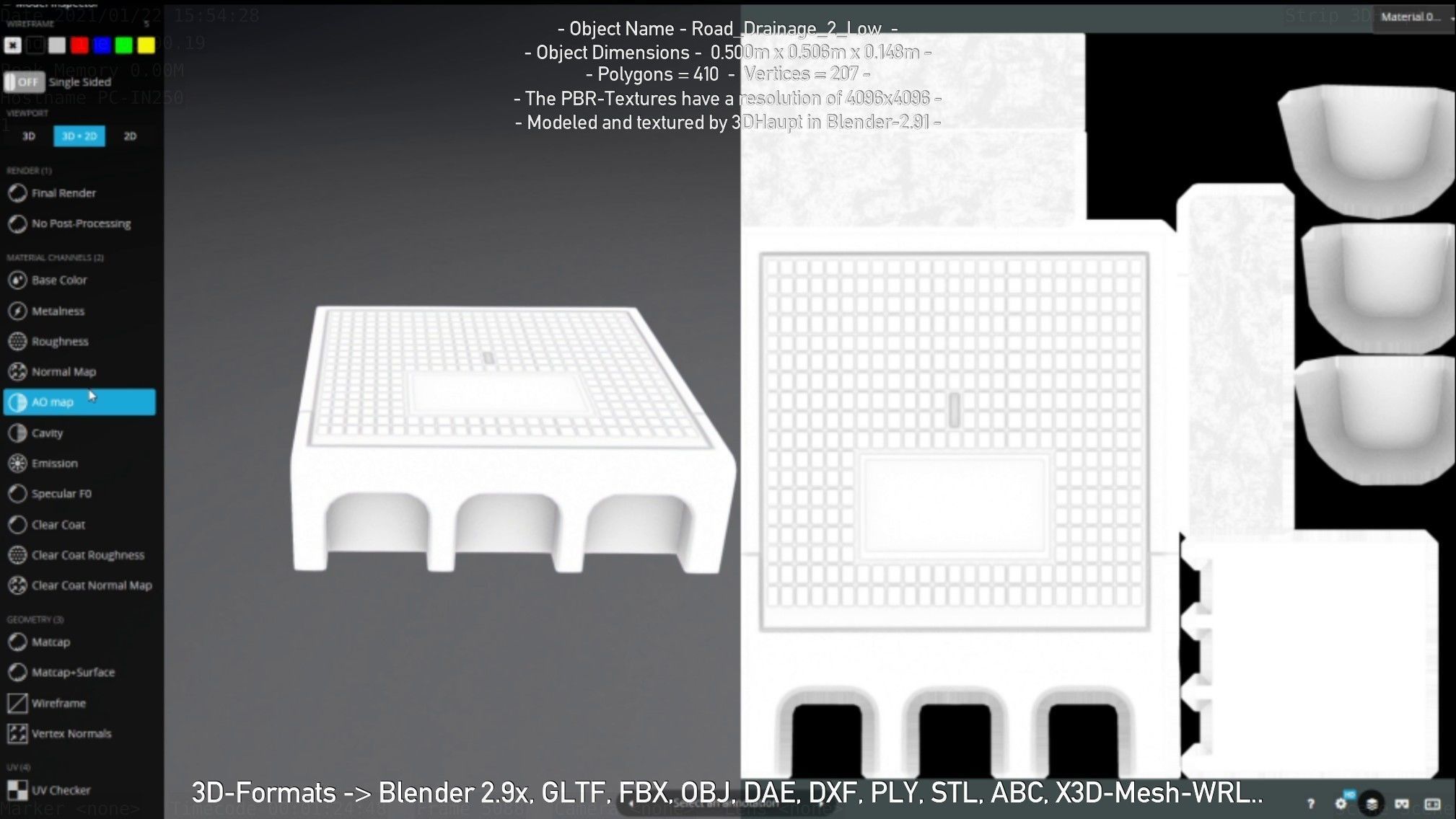 Road Drainage 2 Low Poly Version Low-poly 3D model_85