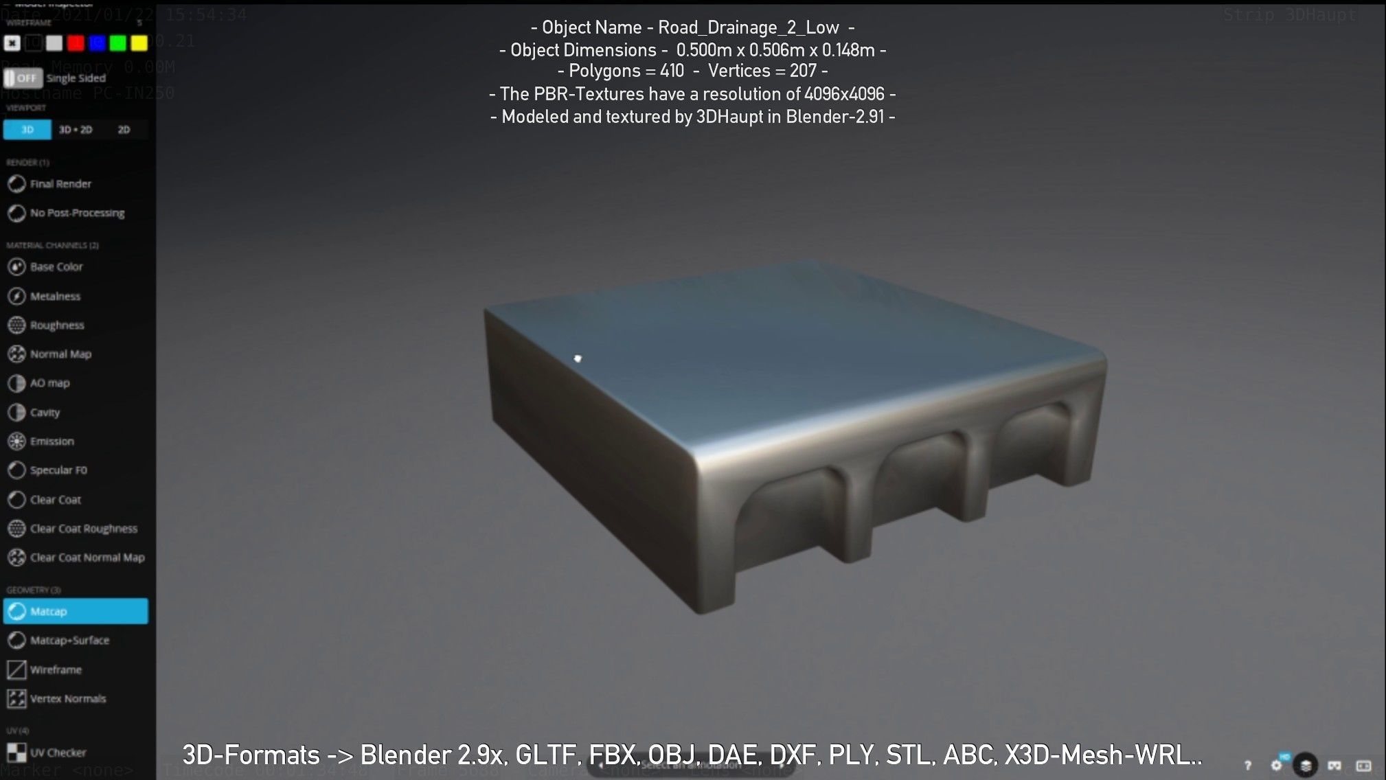 Road Drainage 2 Low Poly Version Low-poly 3D model_92