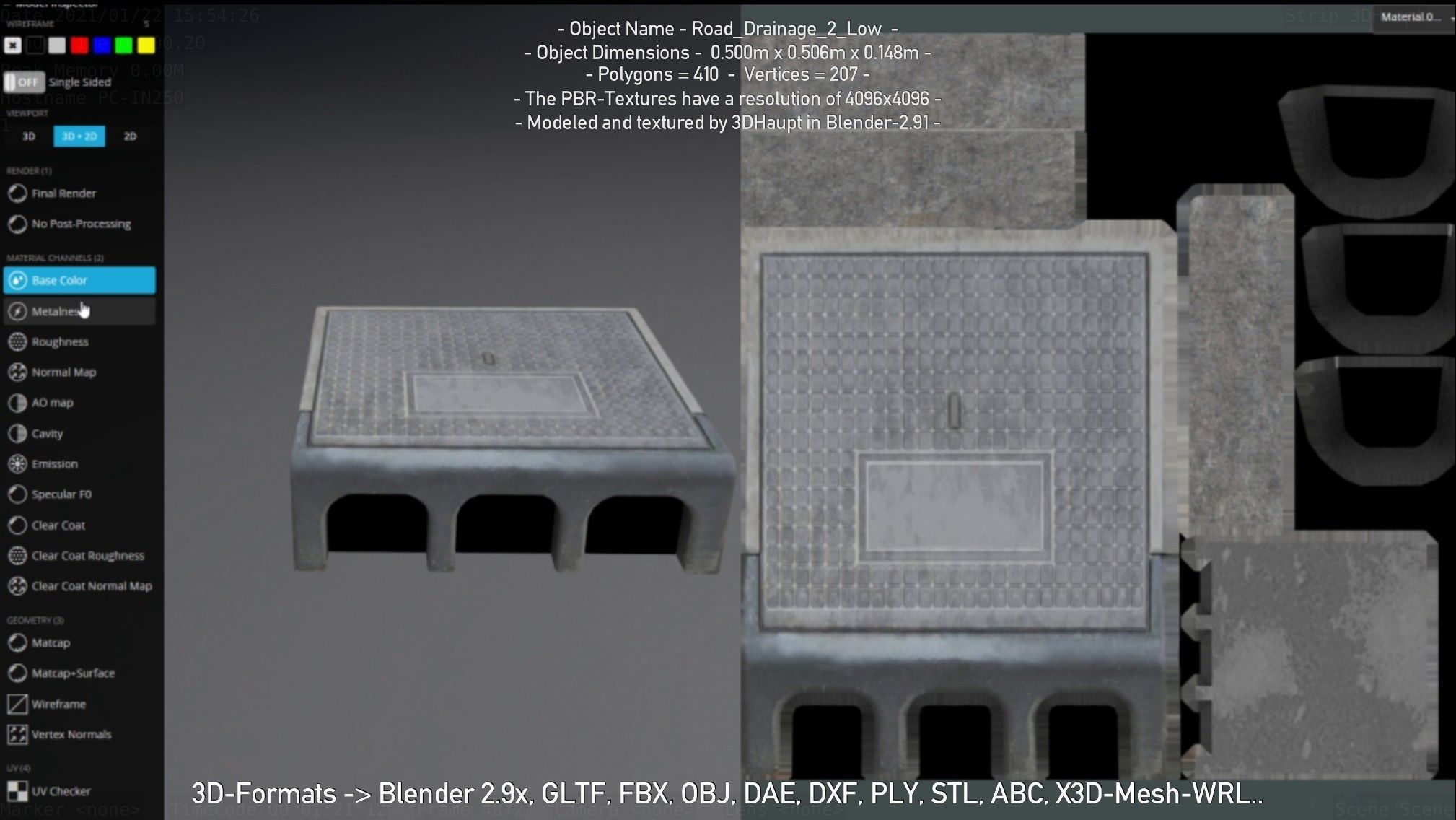 Road Drainage 2 Low Poly Version Low-poly 3D model_101