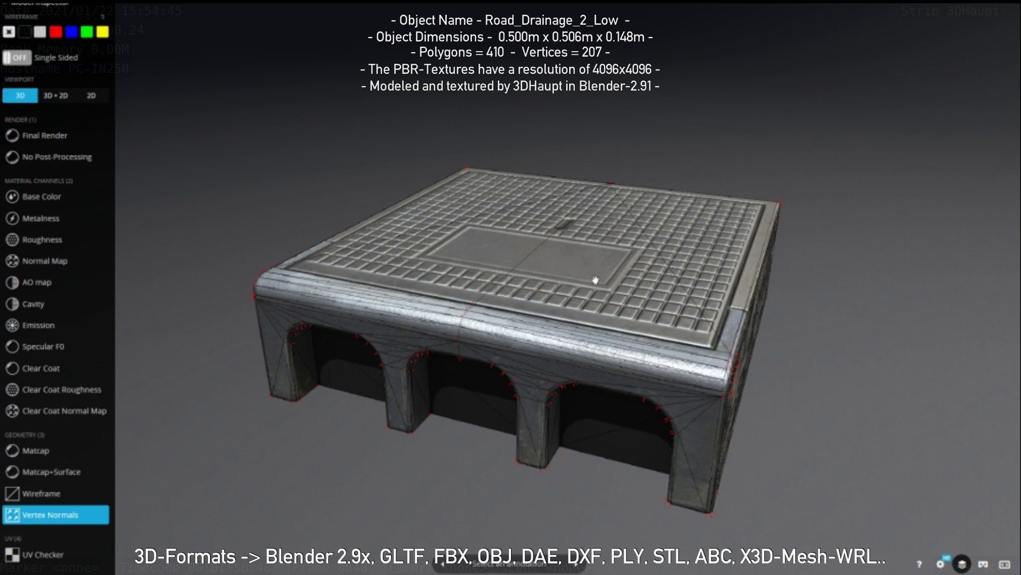 Road Drainage 2 Low Poly Version Low-poly 3D model_111