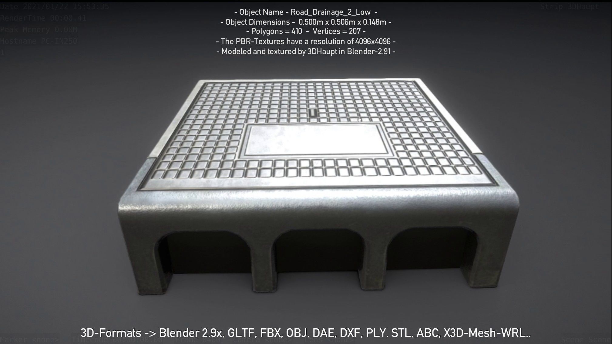 Road Drainage 2 Low Poly Version Low-poly 3D model_7