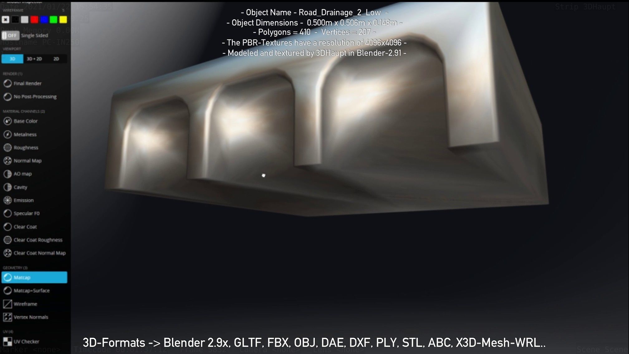 Road Drainage 2 Low Poly Version Low-poly 3D model_95