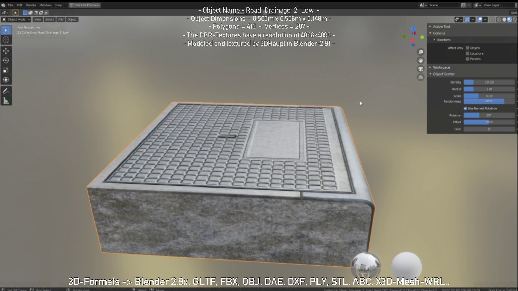 Road Drainage 2 Low Poly Version Low-poly 3D model_61