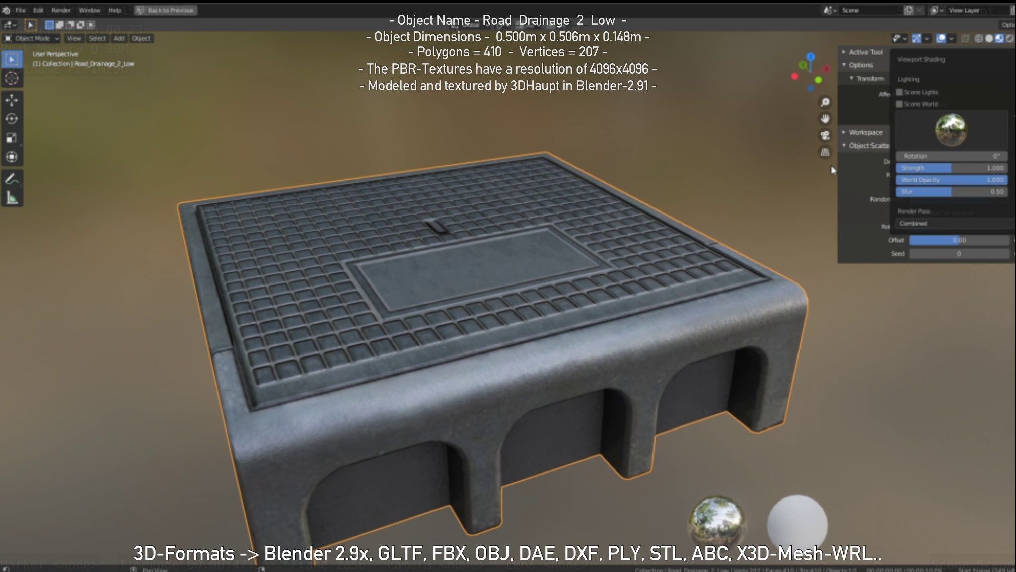 Road Drainage 2 Low Poly Version Low-poly 3D model_18