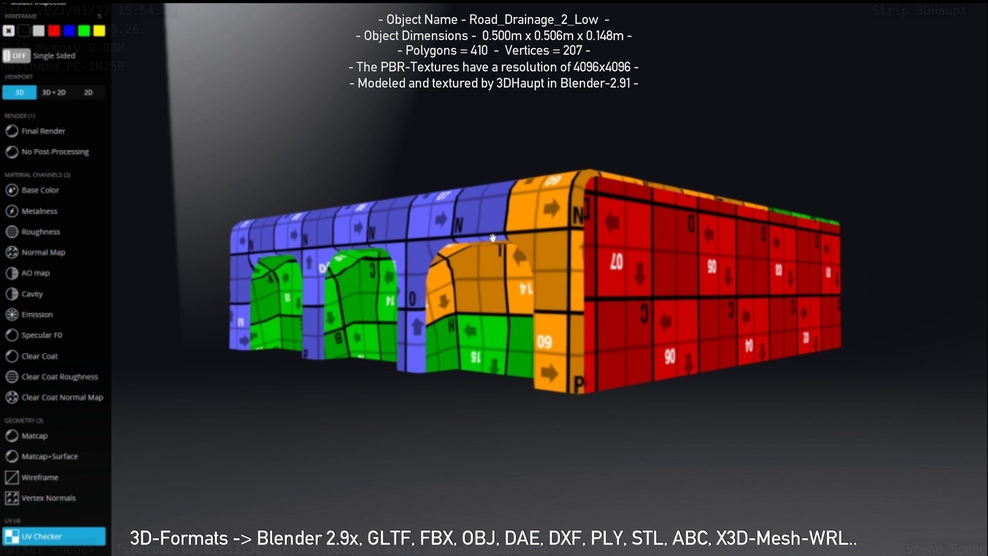 Road Drainage 2 Low Poly Version Low-poly 3D model_42