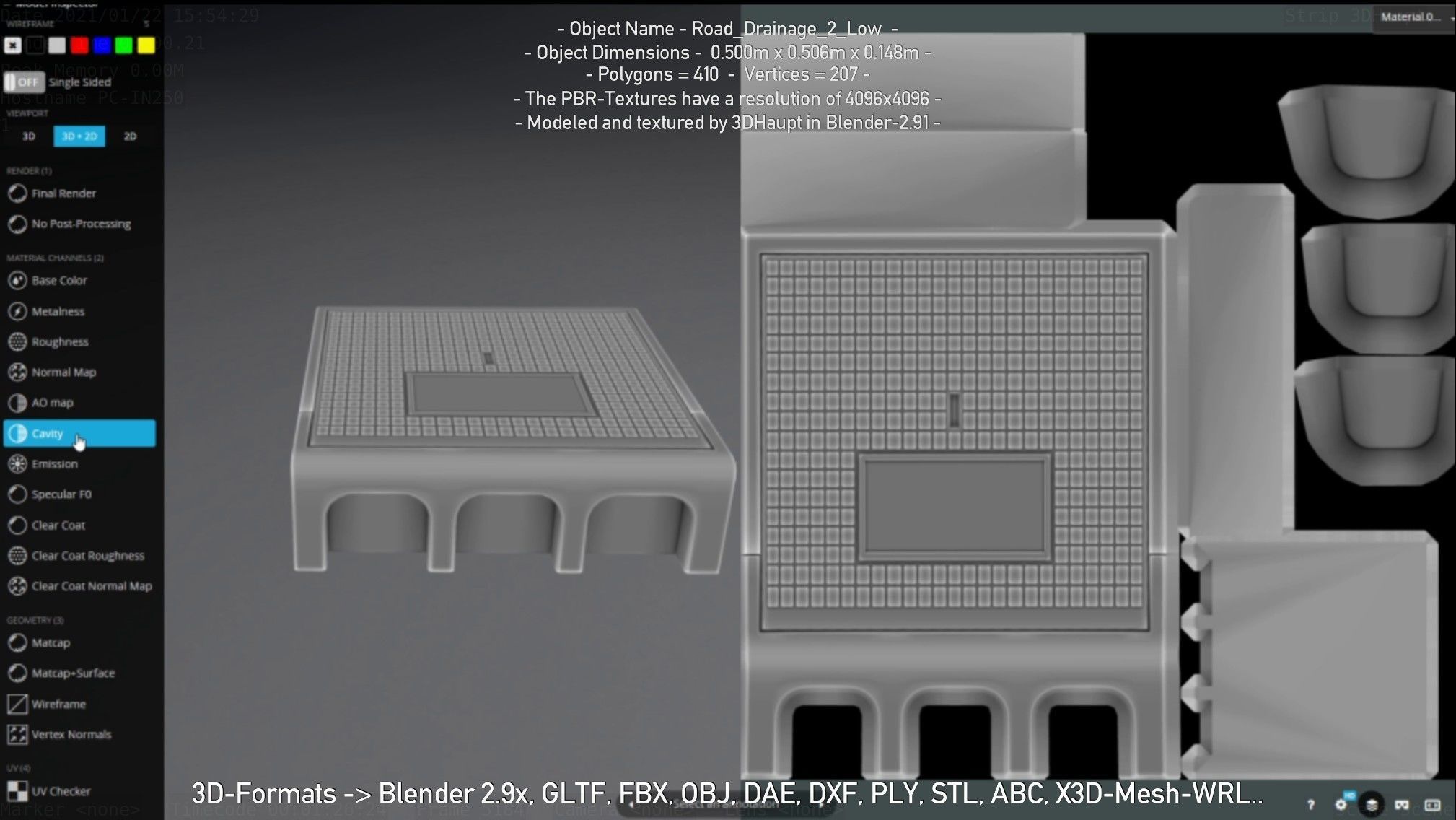 Road Drainage 2 Low Poly Version Low-poly 3D model_35