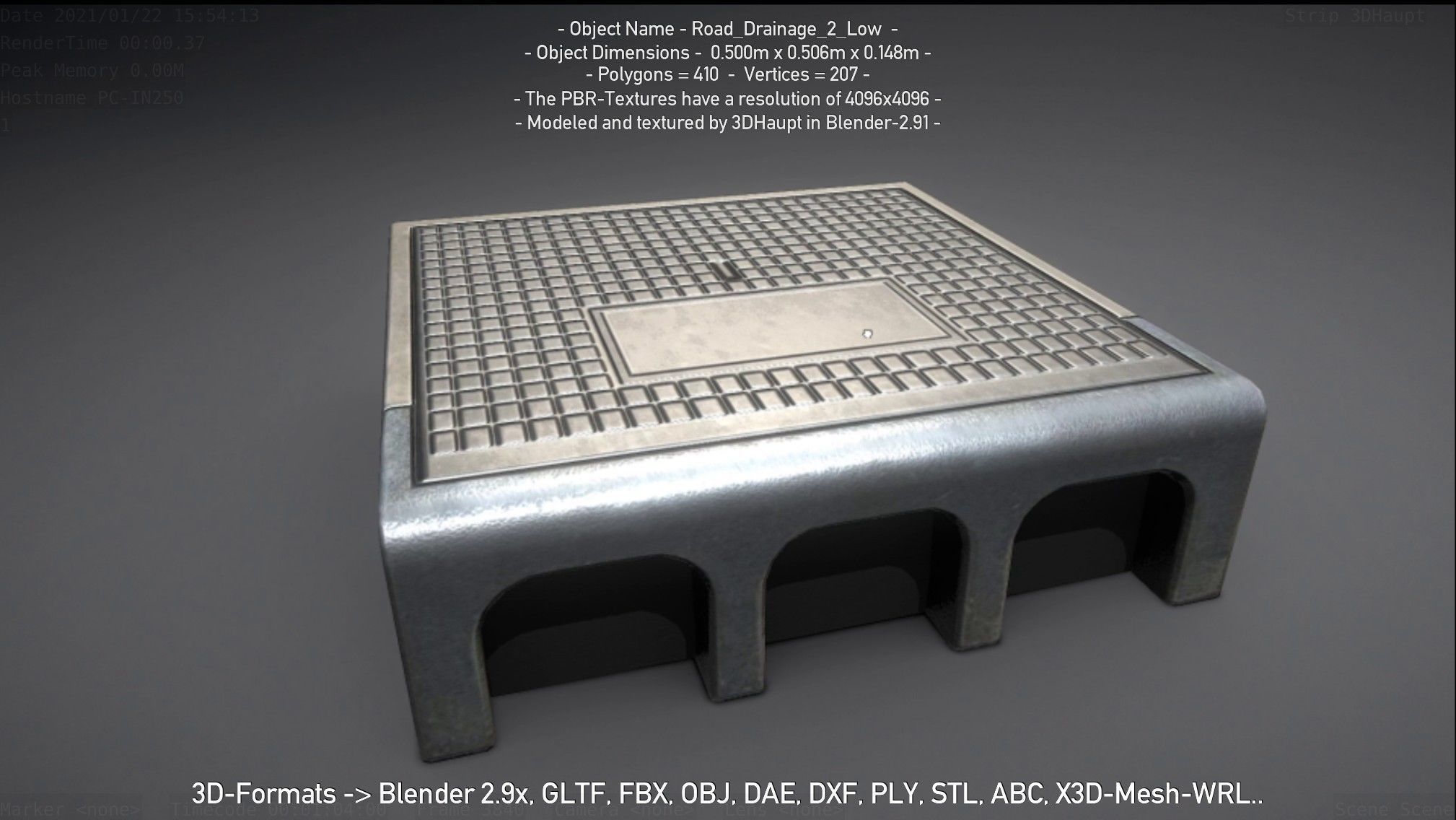 Road Drainage 2 Low Poly Version Low-poly 3D model_68