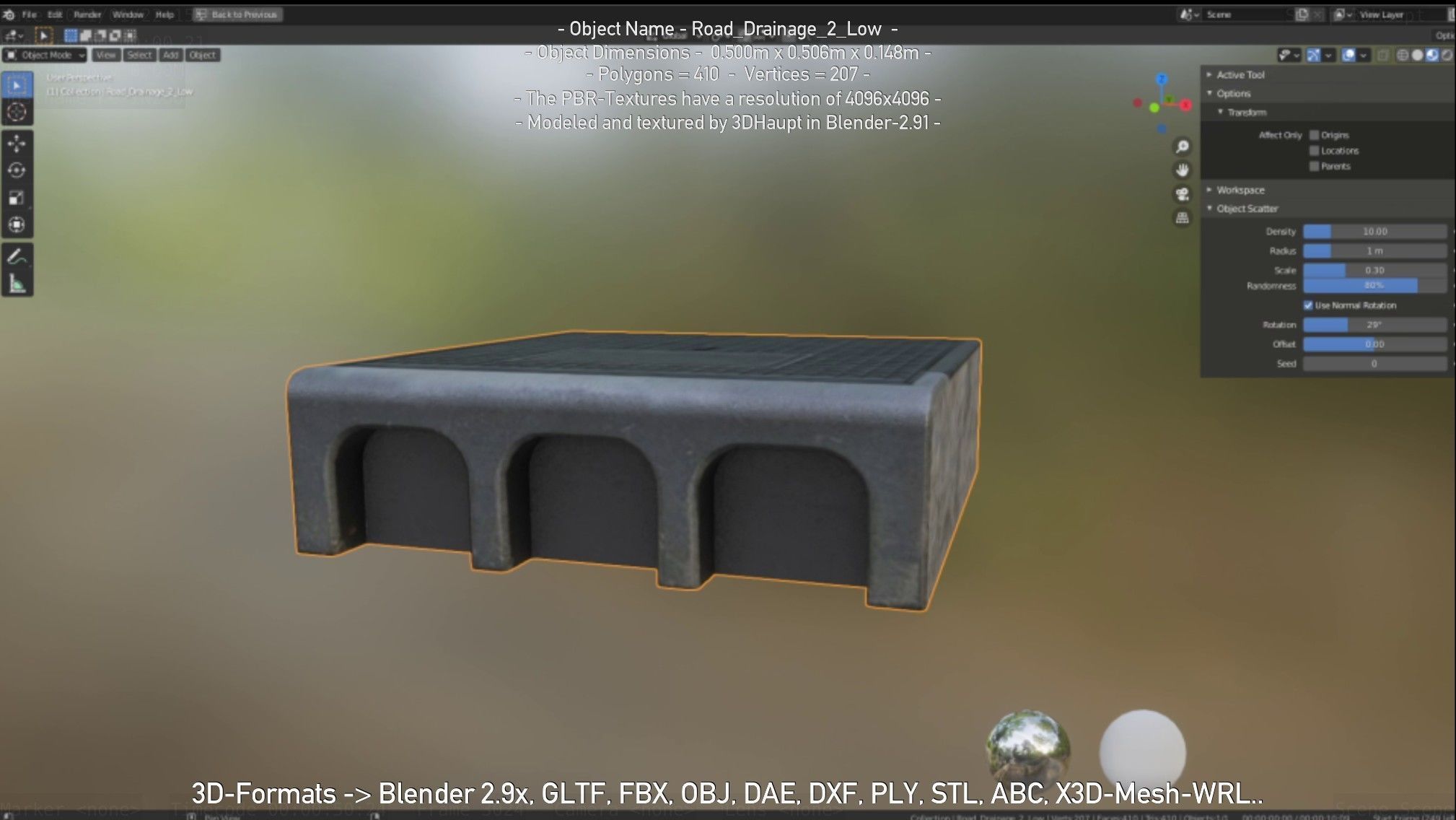 Road Drainage 2 Low Poly Version Low-poly 3D model_59