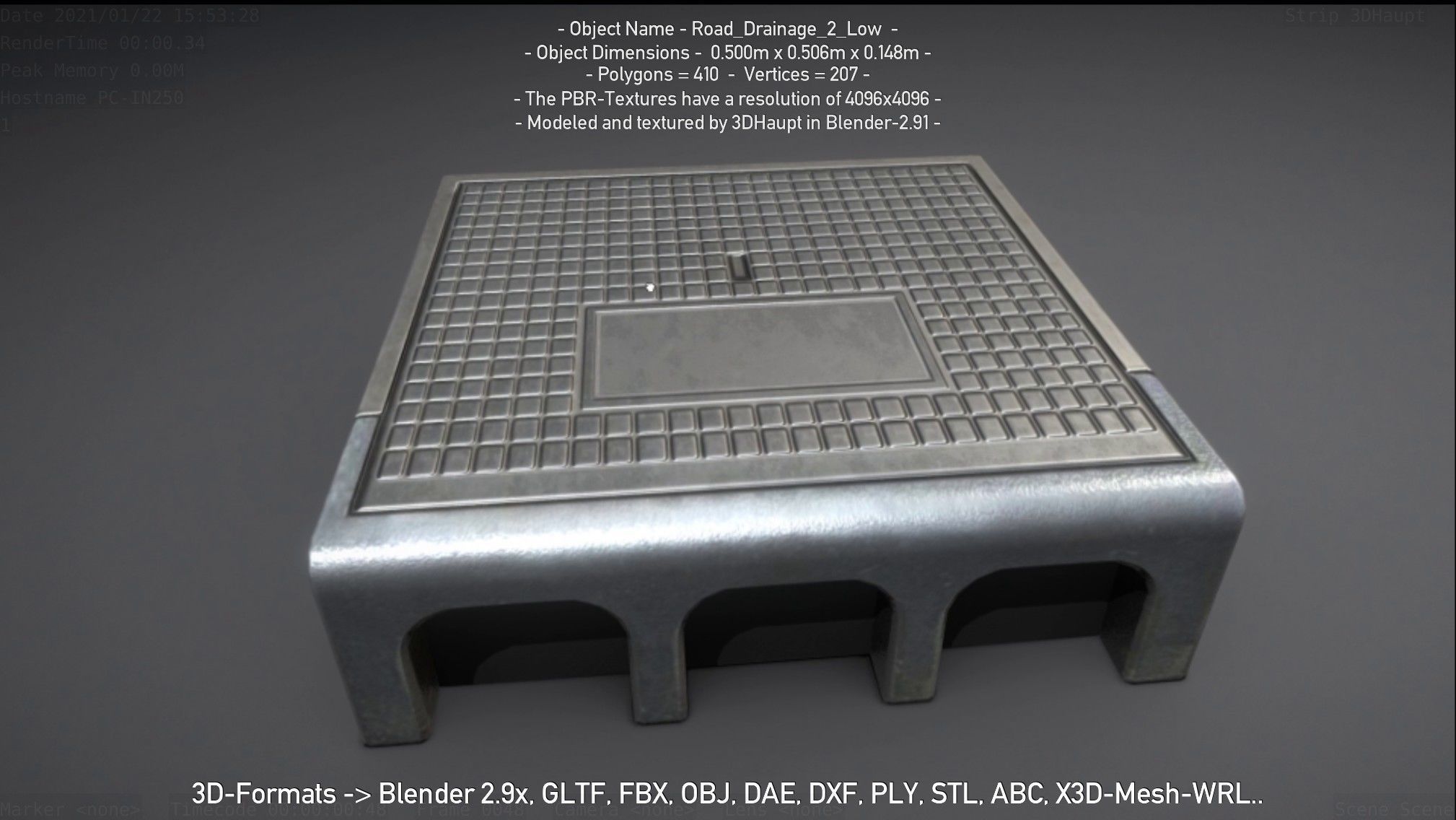 Road Drainage 2 Low Poly Version Low-poly 3D model_74