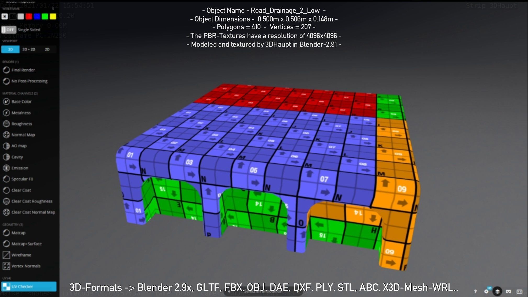 Road Drainage 2 Low Poly Version Low-poly 3D model_114