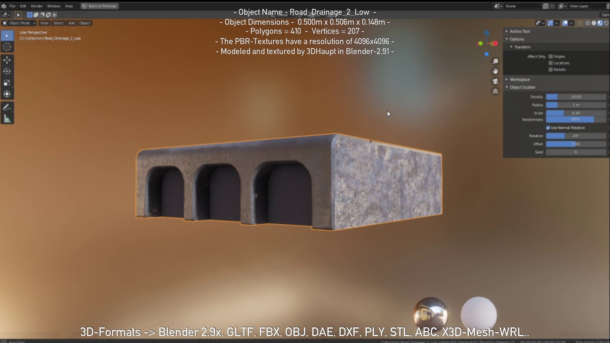 Road Drainage 2 Low Poly Version Low-poly 3D model_78