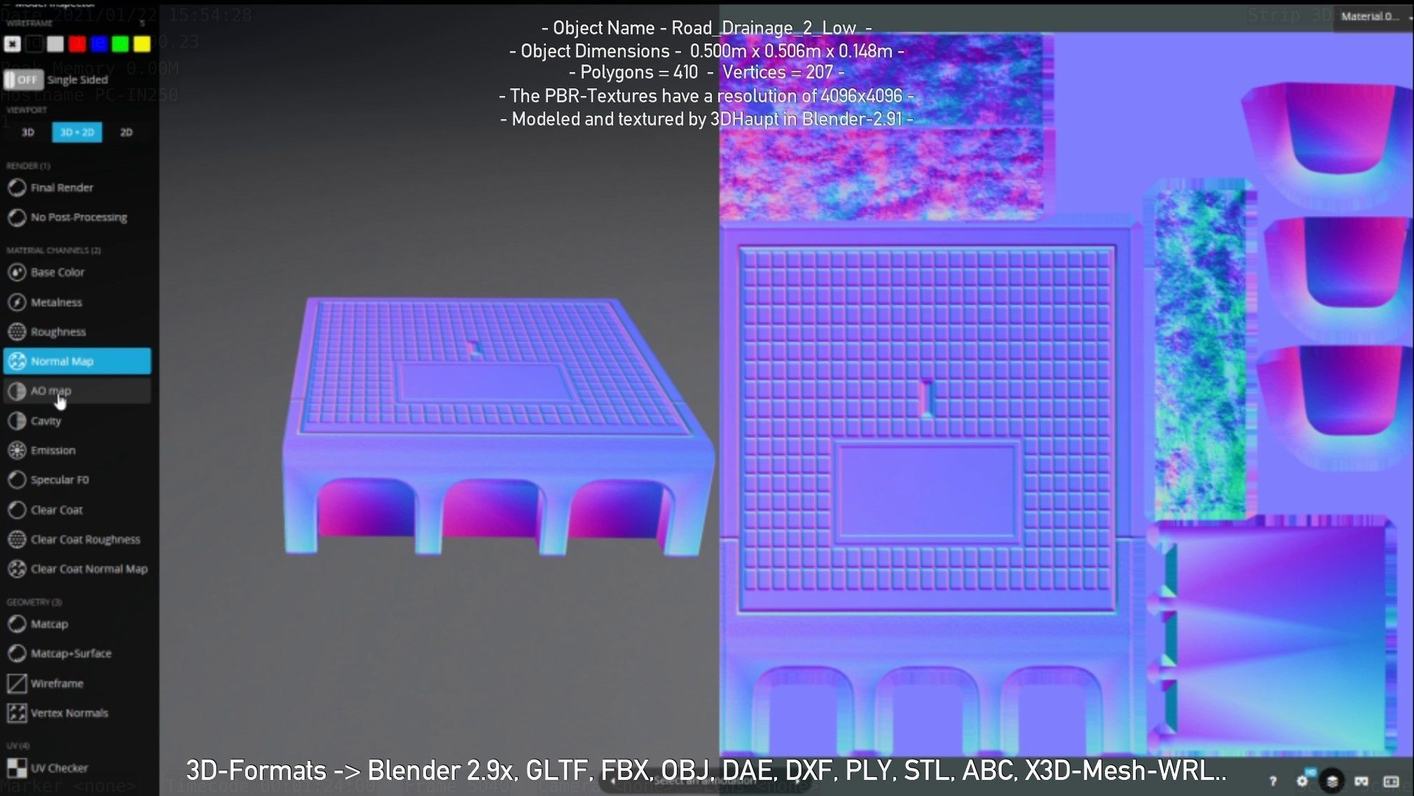 Road Drainage 2 Low Poly Version Low-poly 3D model_33