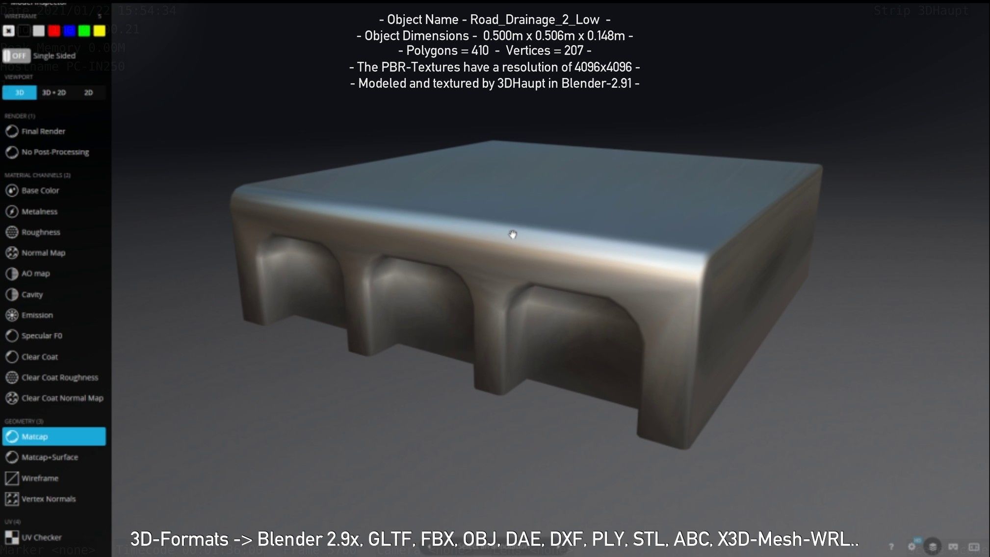 Road Drainage 2 Low Poly Version Low-poly 3D model_94