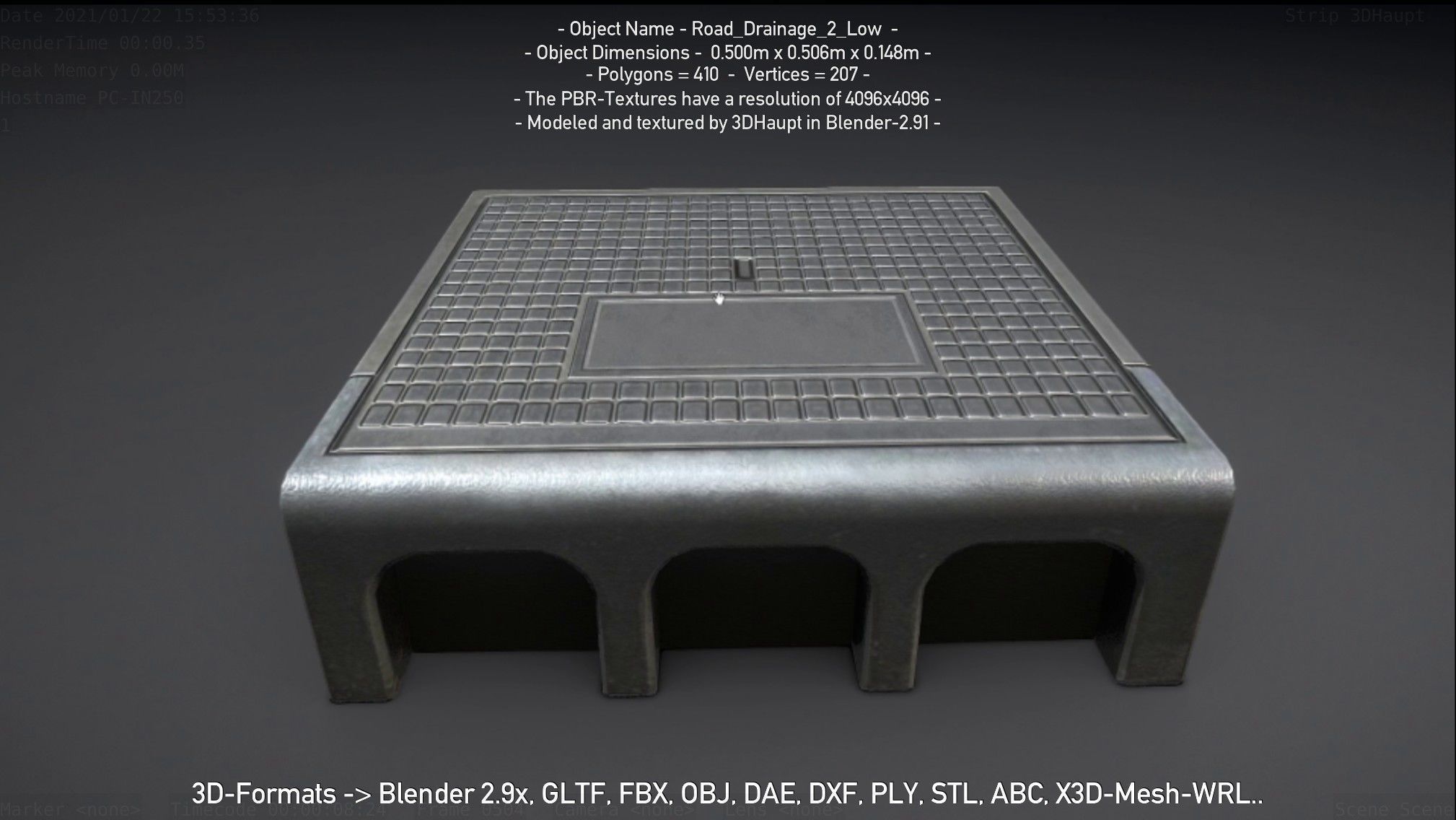 Road Drainage 2 Low Poly Version Low-poly 3D model_118