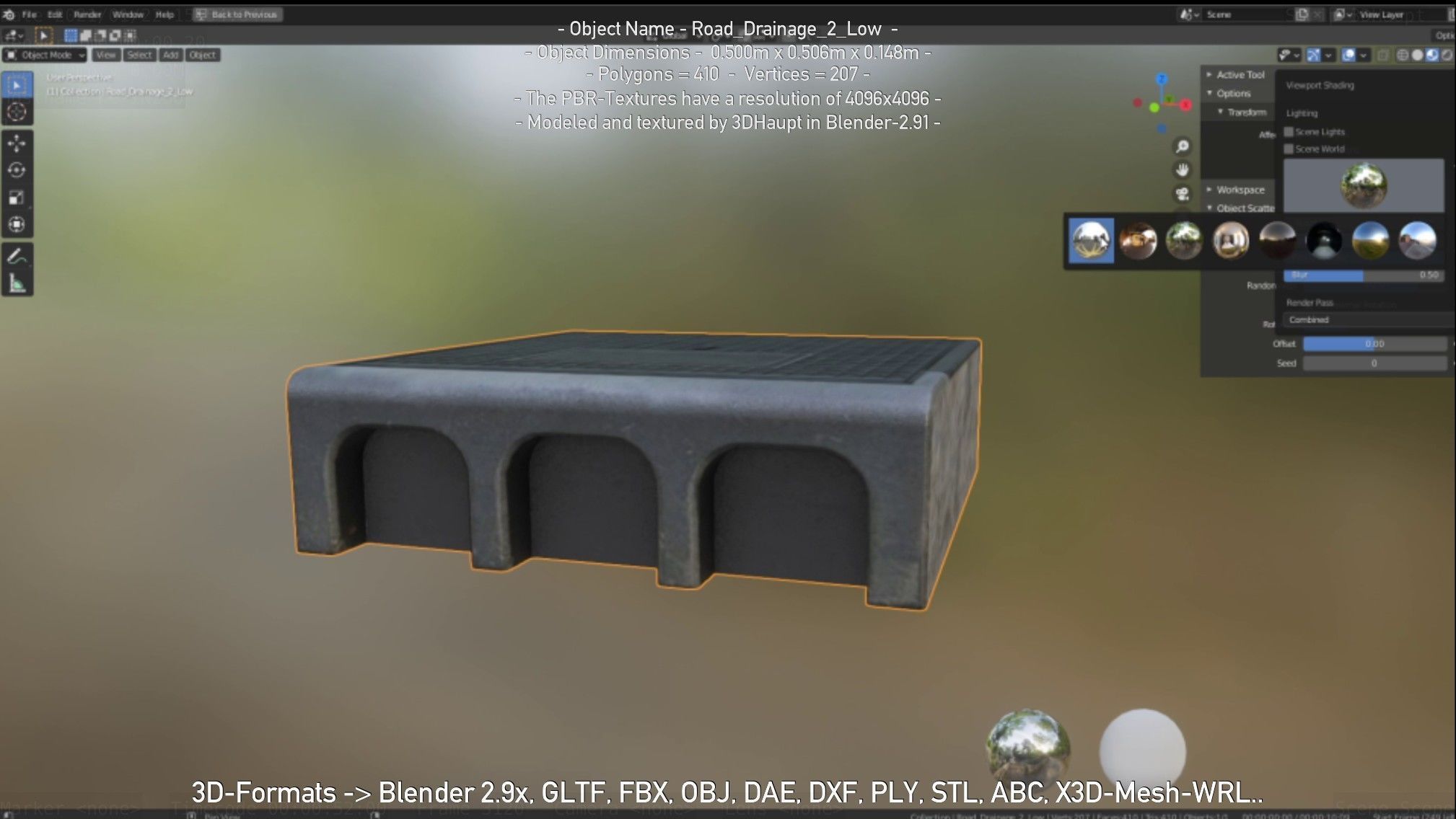 Road Drainage 2 Low Poly Version Low-poly 3D model_60